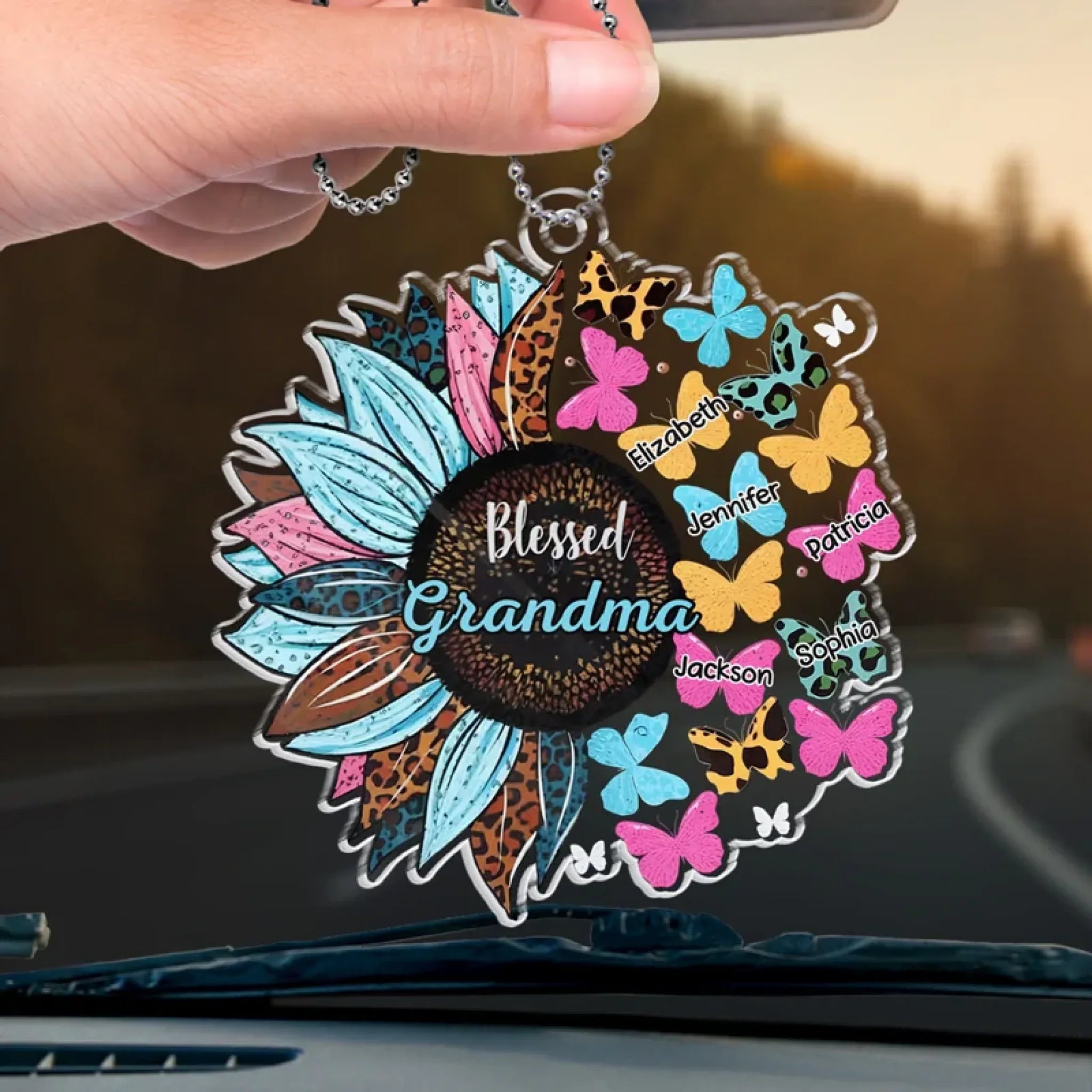 Life Is The Flower For Which Love Is The Honey - Family Personalized Custom Car Ornament - Acrylic Custom Shaped - Gift For Mom, Grandma