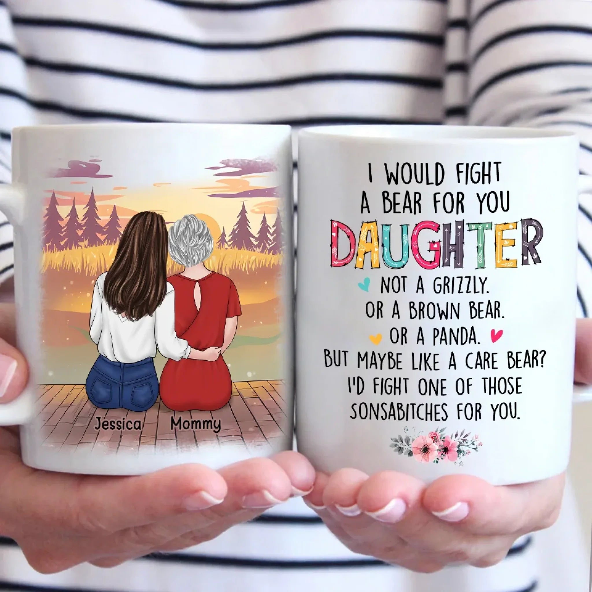 A Bond Built On Laughter, Love - Family Personalized Custom Mug - Gift For Mom, Daughter