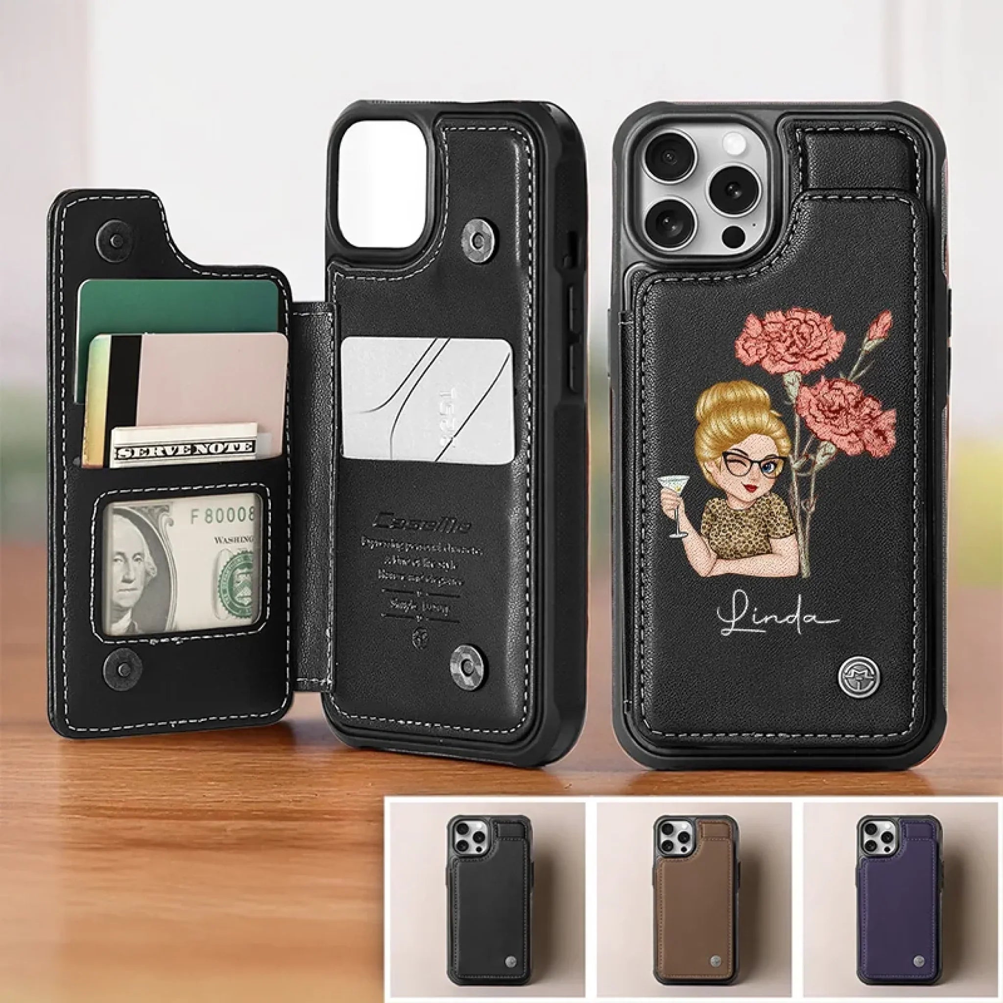 A Hobby A Day Keeps The Stress Away - Family Personalized Custom Leather Flip Wallet Phone Case - Gift For Yourself, Best Friends, Siblings, Family Members