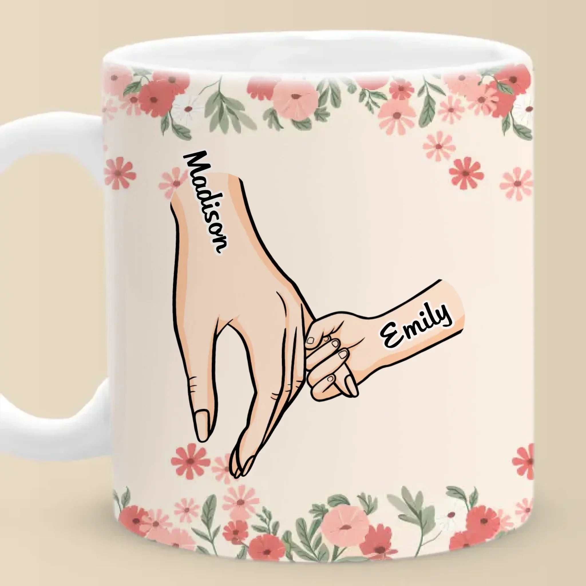 Love In Every Touch - Family Personalized Custom Mug - Gift For Mom, Grandma