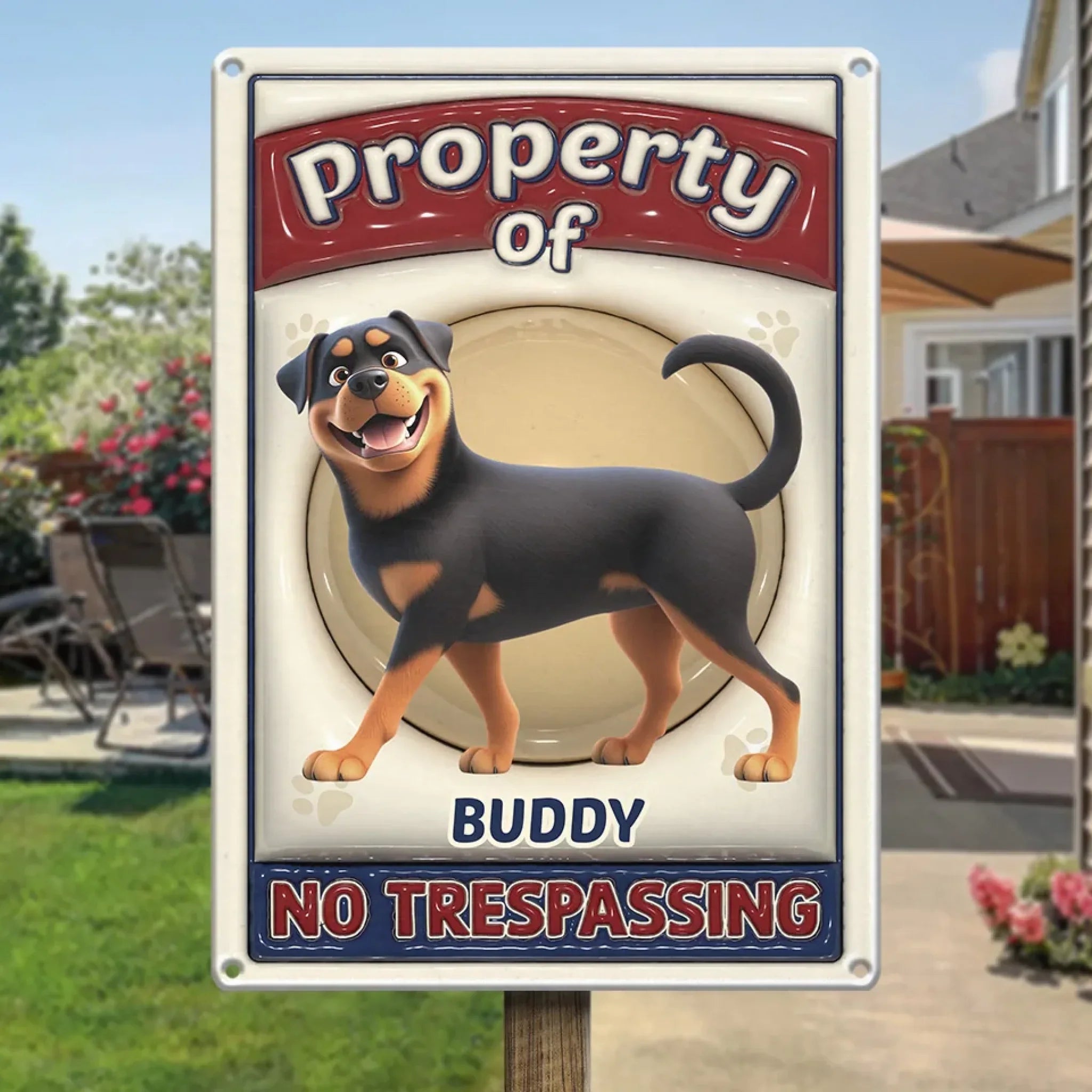 Property Of A Paw-some Dog - Dog Personalized Custom 3D Inflated Effect Printed Home Decor Metal Sign - House Warming Gift For Pet Owners, Pet Lovers