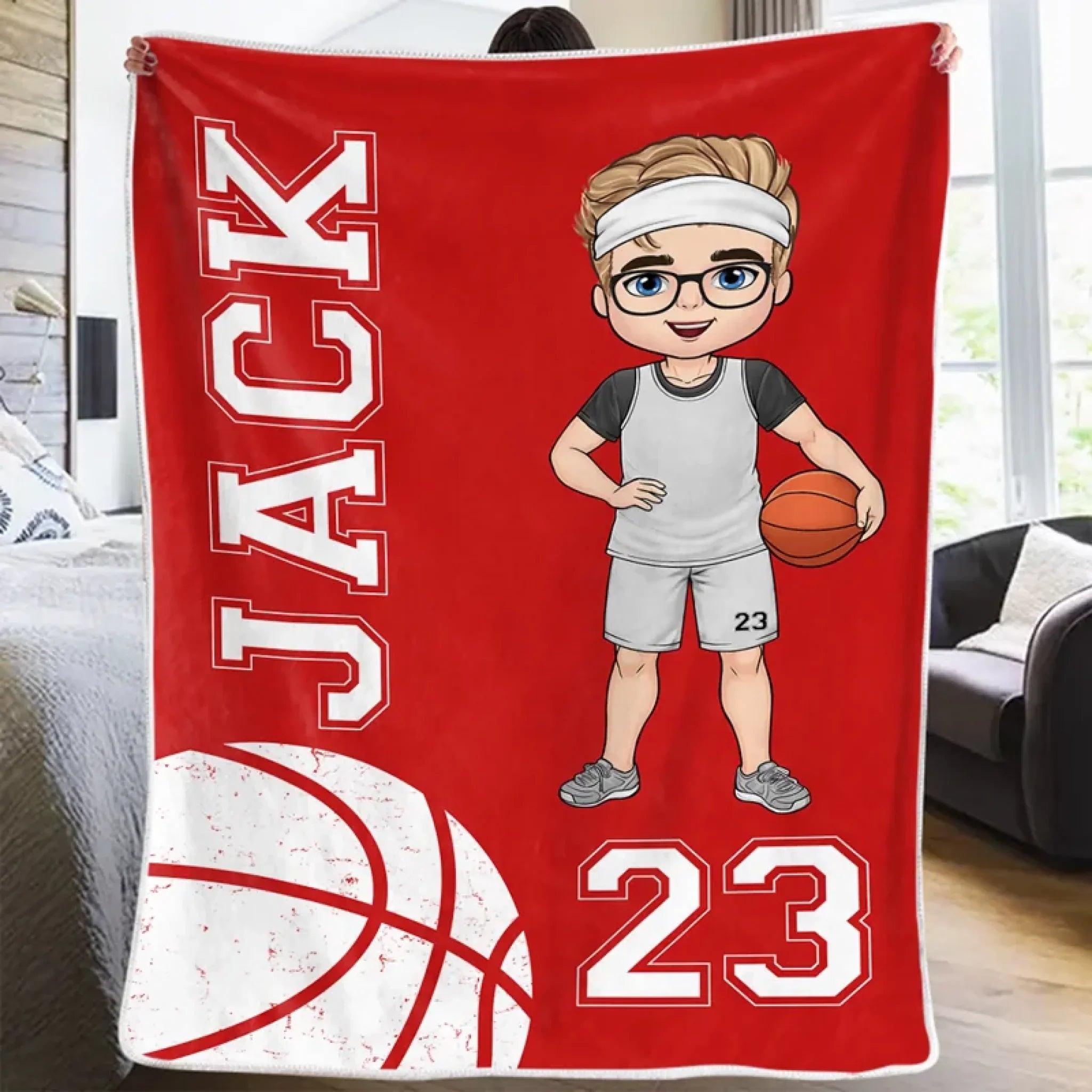 Heart On The Court - Personalized Custom Blanket - Gift For Sport Lovers, Sport Players