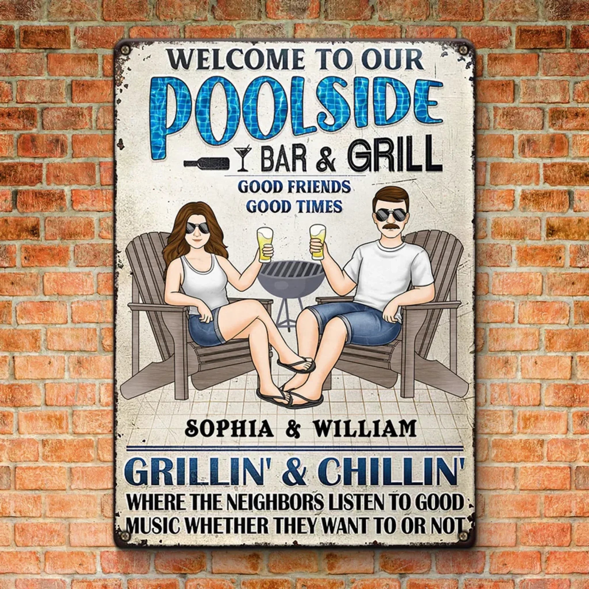 A Fun Way To Make Your Home Feel Like Yours - Couple Personalized Custom Home Decor Metal Sign - Gift For Yourself, Husband Wife, Best Friends, Family Members