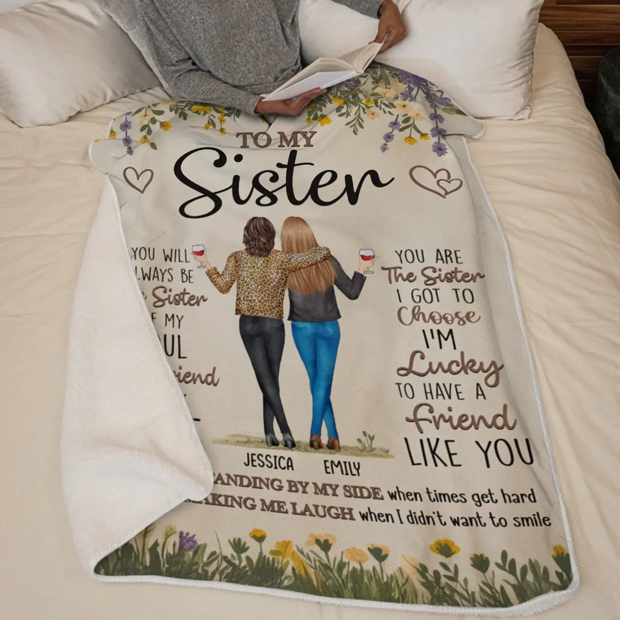 Thank You For Standing By My Side - Bestie Personalized Custom Blanket - Gift For Best Friends, BFF, Sisters