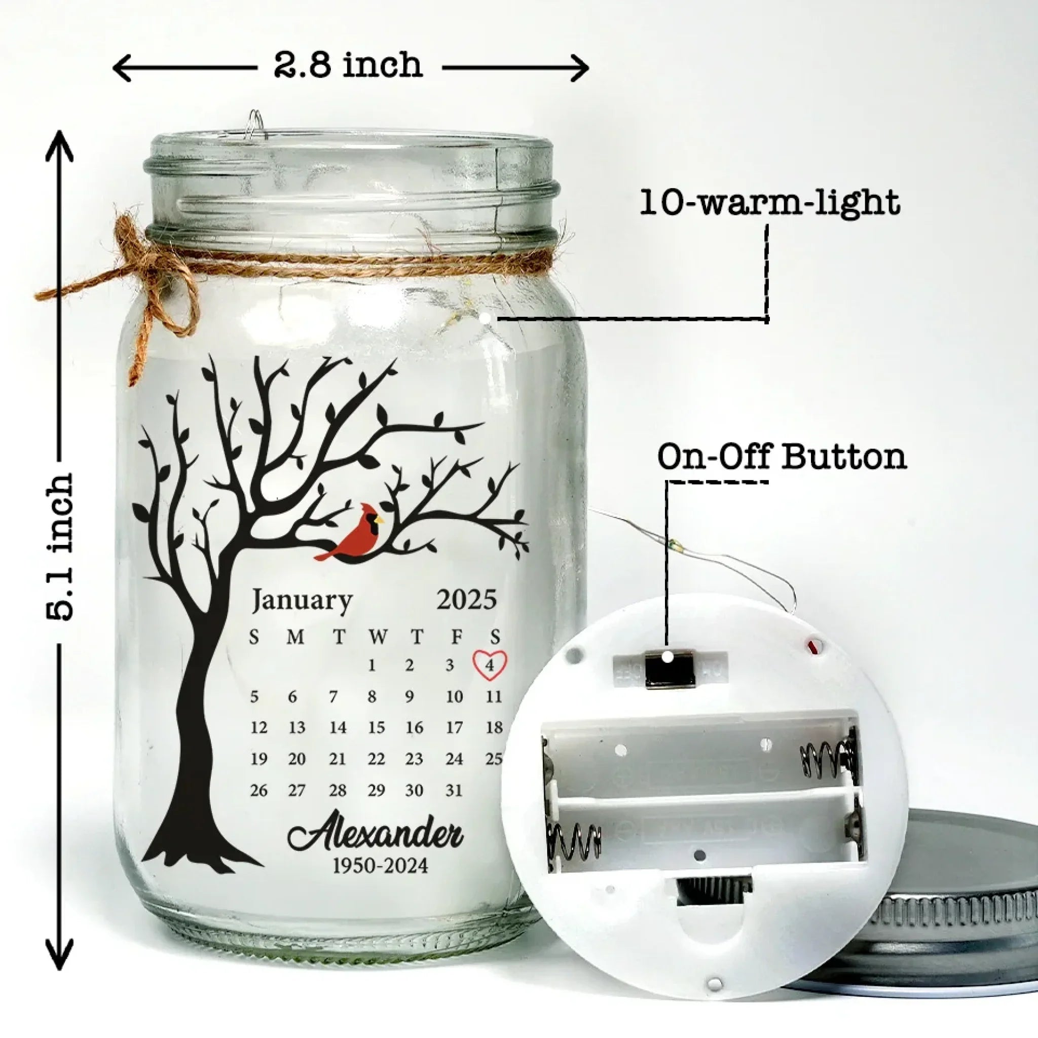 A Little Light To Guide You Through The Tough Days - Memorial Personalized Custom Mason Jar Light - Sympathy Gift For Family Members