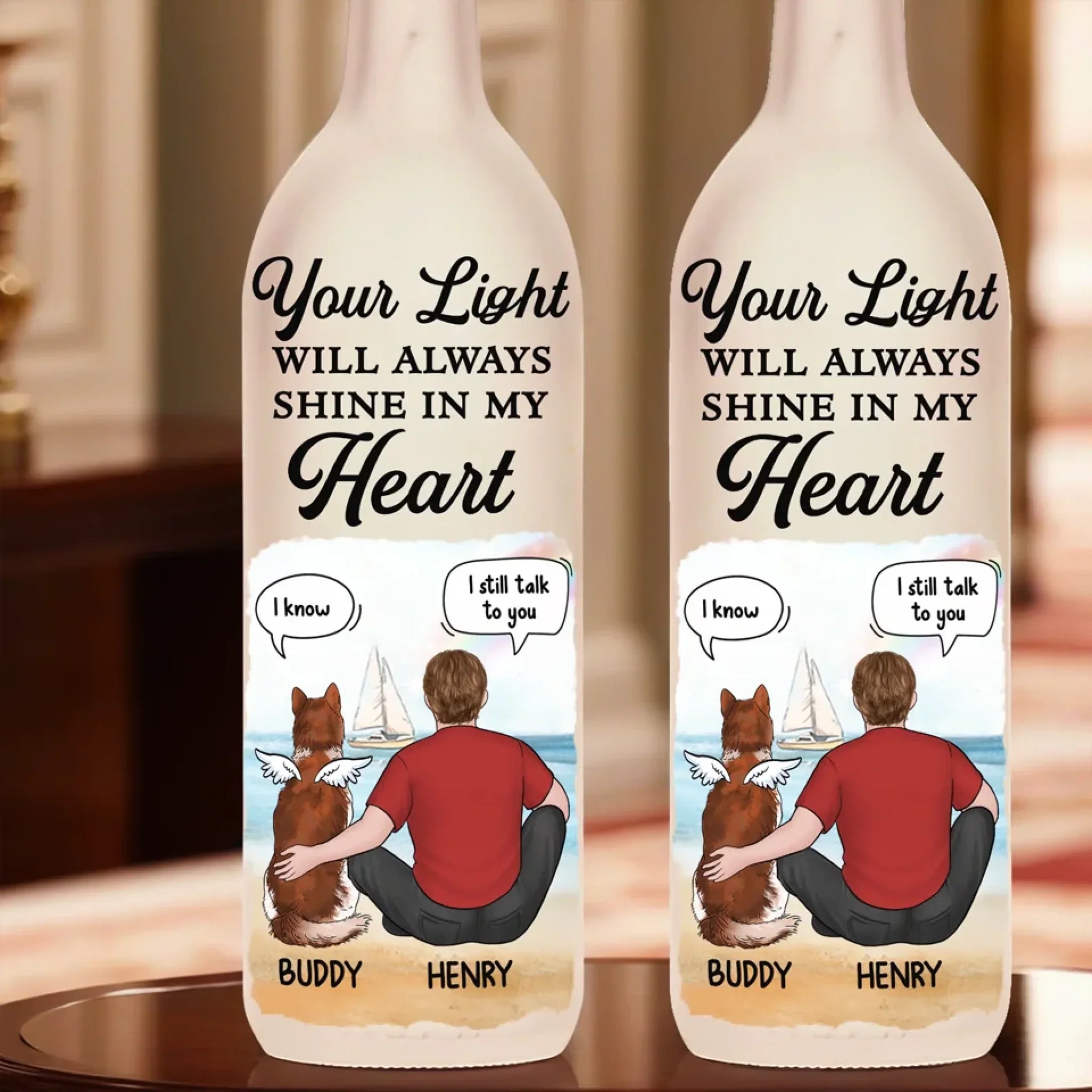 The Love You Gave Me Will Never Fade - Memorial Personalized Custom Bottle Lamp - Sympathy Gift For Pet Owners, Pet Lovers