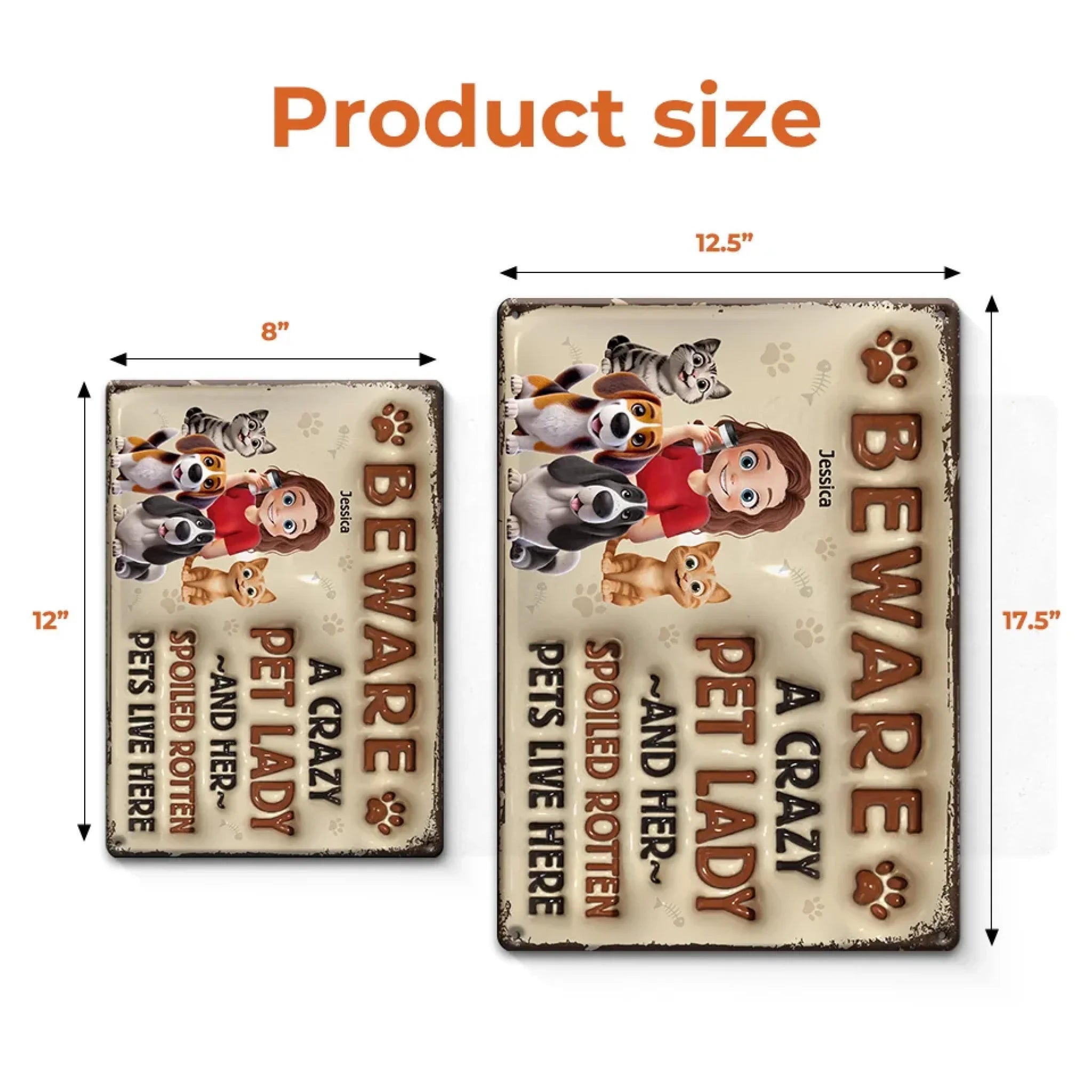 Paws, Whiskers, And Unconditional Love - Dog & Cat Personalized Custom 3D Inflated Effect Printed Home Decor Metal Sign - House Warming Gift For Pet Owners, Pet Lovers