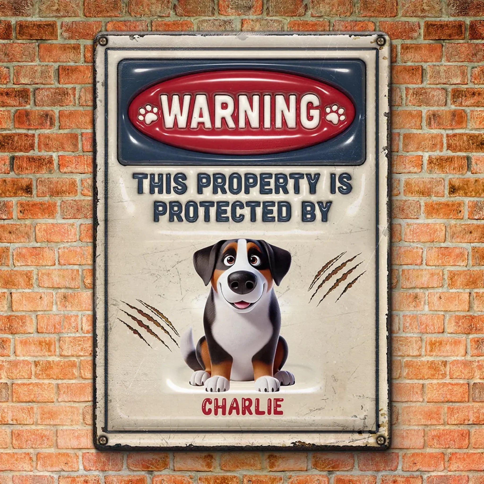 Property Of My Cute Taskmaster - Dog Personalized Custom 3D Inflated Effect Printed Home Decor Metal Sign - House Warming Gift For Pet Owners, Pet Lovers