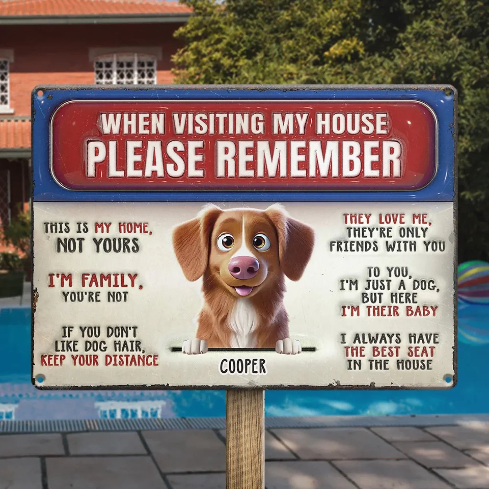 My Dog Makes This House A Home - Dog Personalized Custom 3D Inflated Effect Printed Home Decor Metal Sign - House Warming Gift For Pet Owners, Pet Lovers