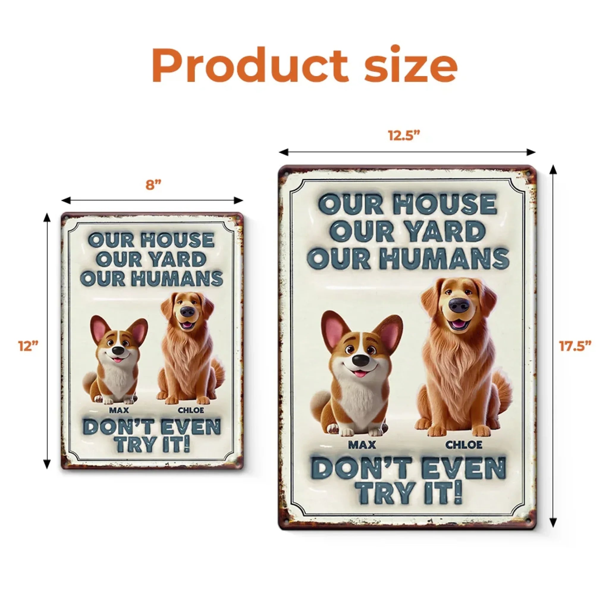 This Home Runs On Paws And Love - Dog Personalized Custom 3D Inflated Effect Printed Metal Sign - House Warming Gift For Pet Owners, Pet Lovers