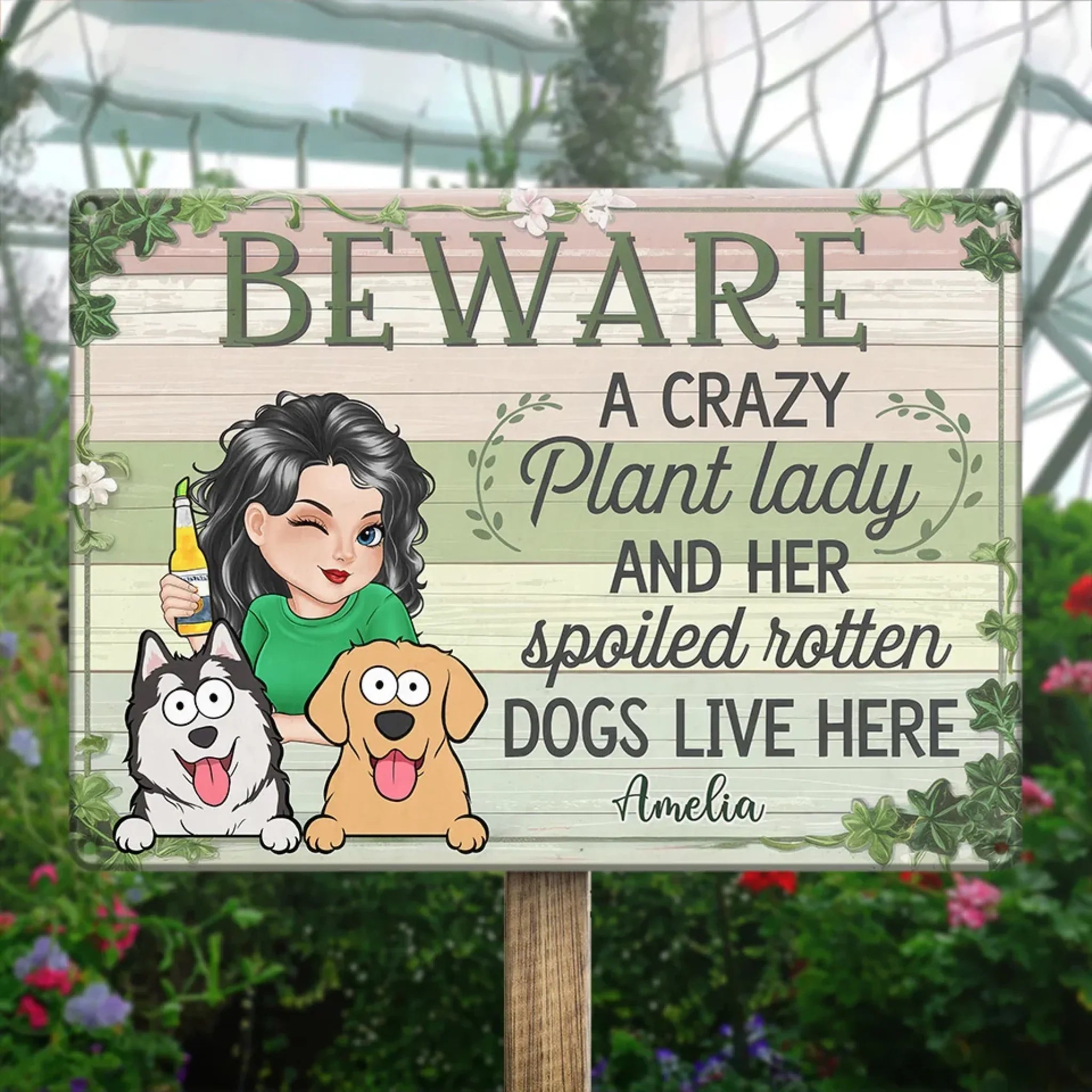 Dogs Make The Garden Lively - Dog Personalized Custom Home Decor Metal Sign - House Warming Gift For Pet Owners, Pet Lovers