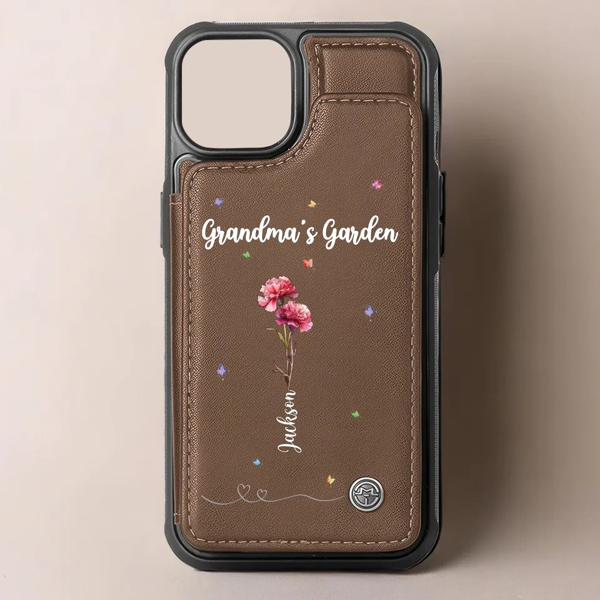 Grandmothers Plant Seeds Of Love That Bloom For Generations - Family Personalized Custom Leather Flip Wallet Phone Case - Mother's Day Gift For Mom, Grandma