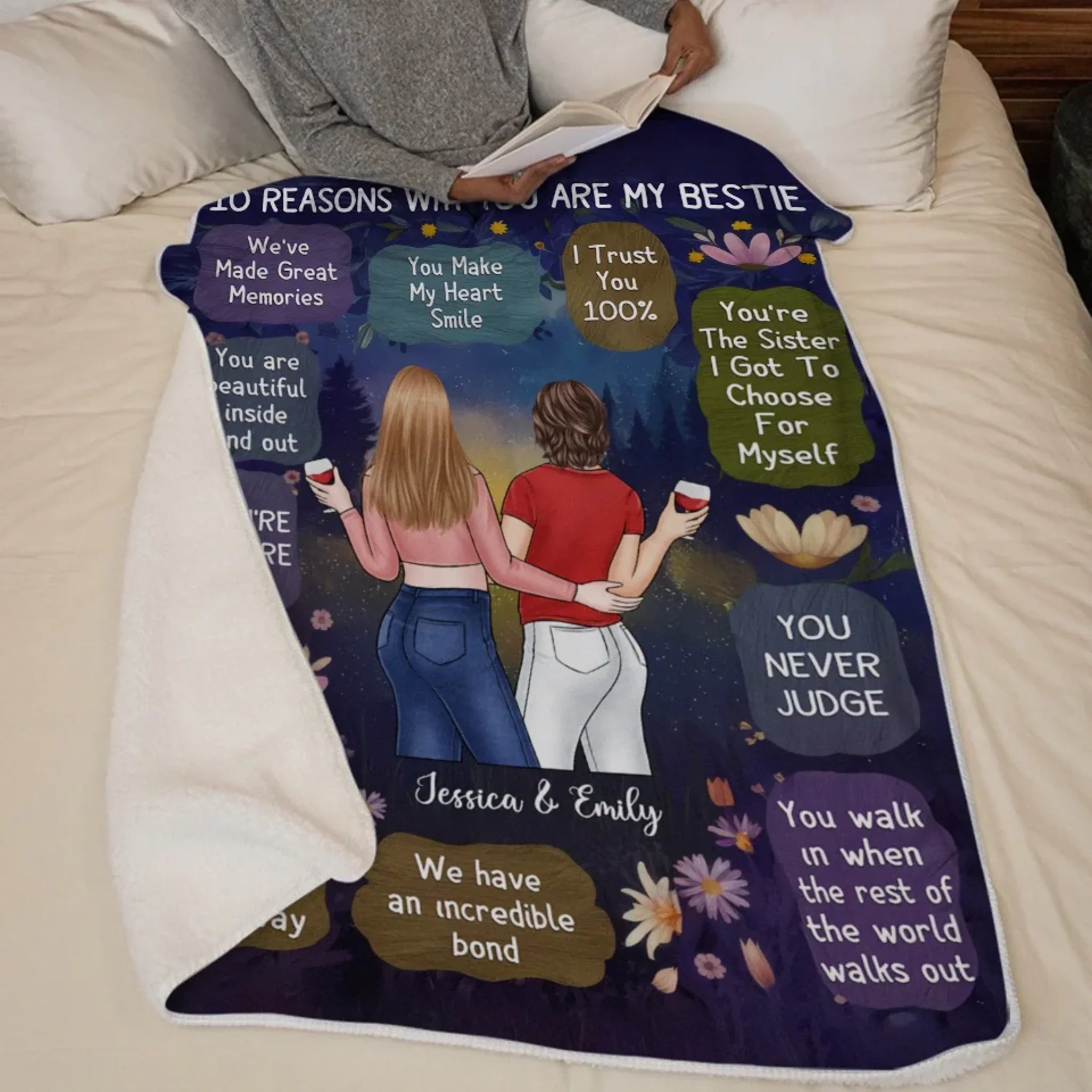 You're The Sister I Got To Choose For Myself - Bestie Personalized Custom Blanket - Gift For Best Friends, BFF, Sisters