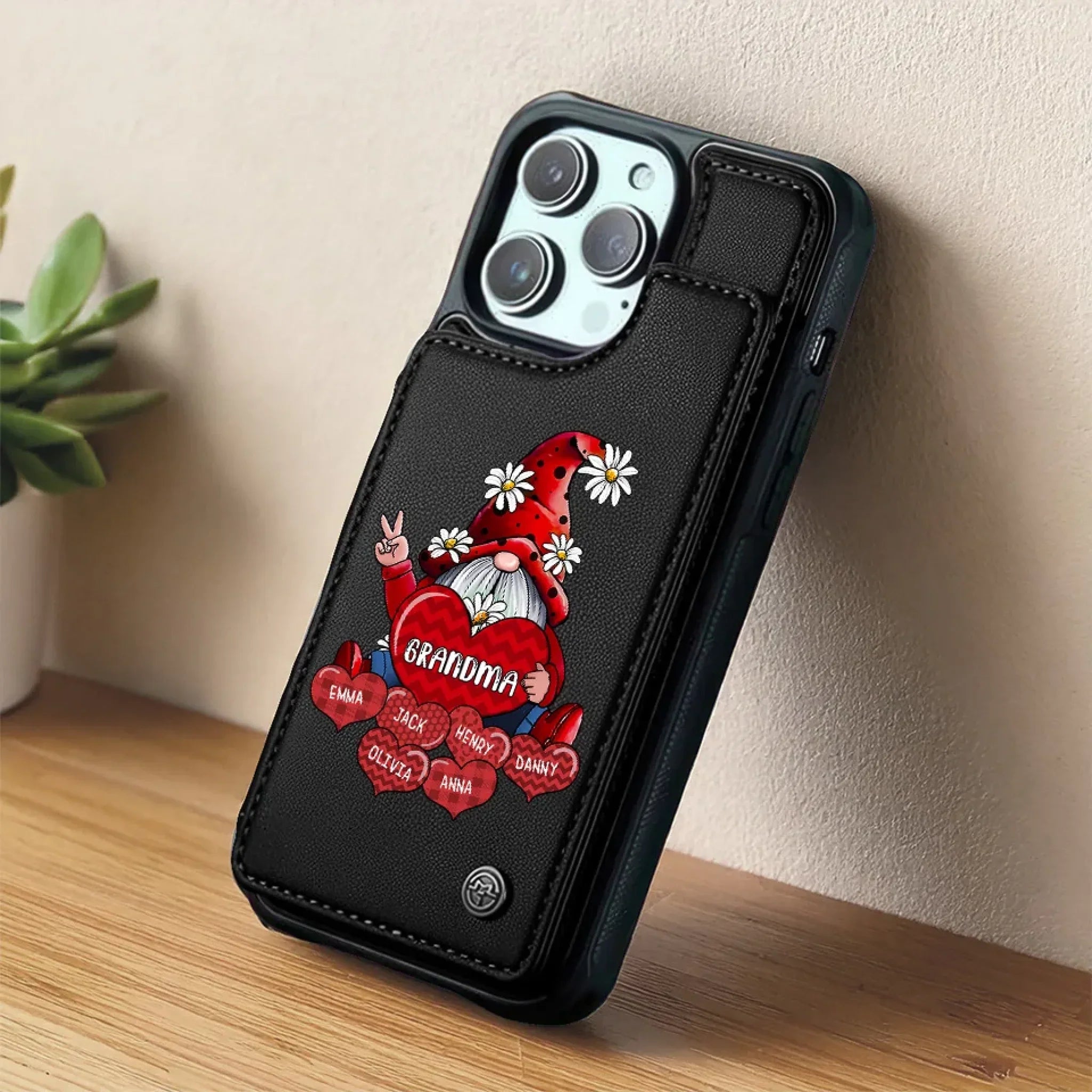 Love Grows Best In A Happy Family - Family Personalized Custom Leather Flip Wallet Phone Case - Mother's Day Gift For Mom, Grandma