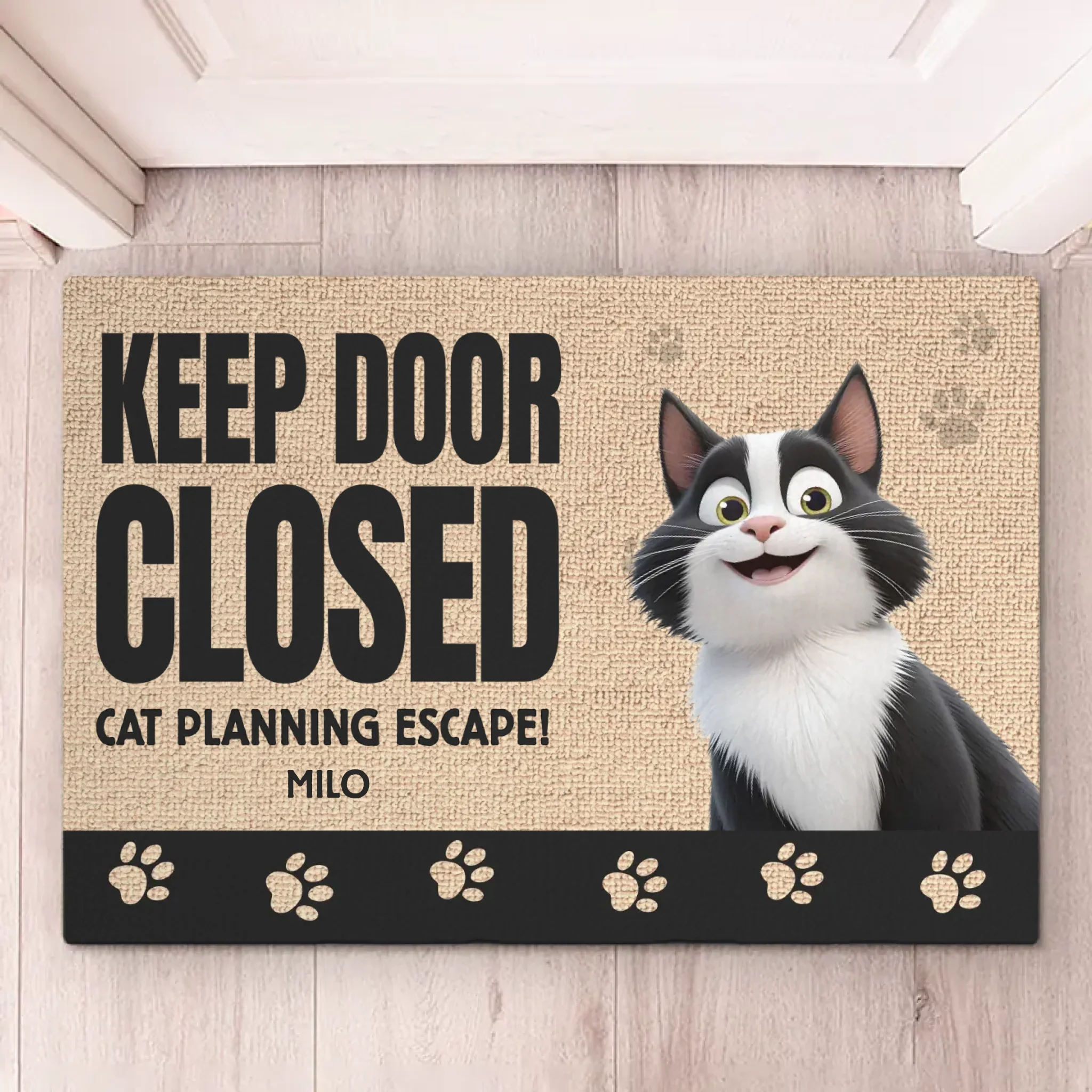 My Heart Belongs To My Furry Friend - Cat Personalized Custom Home Decor Decorative Mat - House Warming Gift For Pet Owners, Pet Lovers