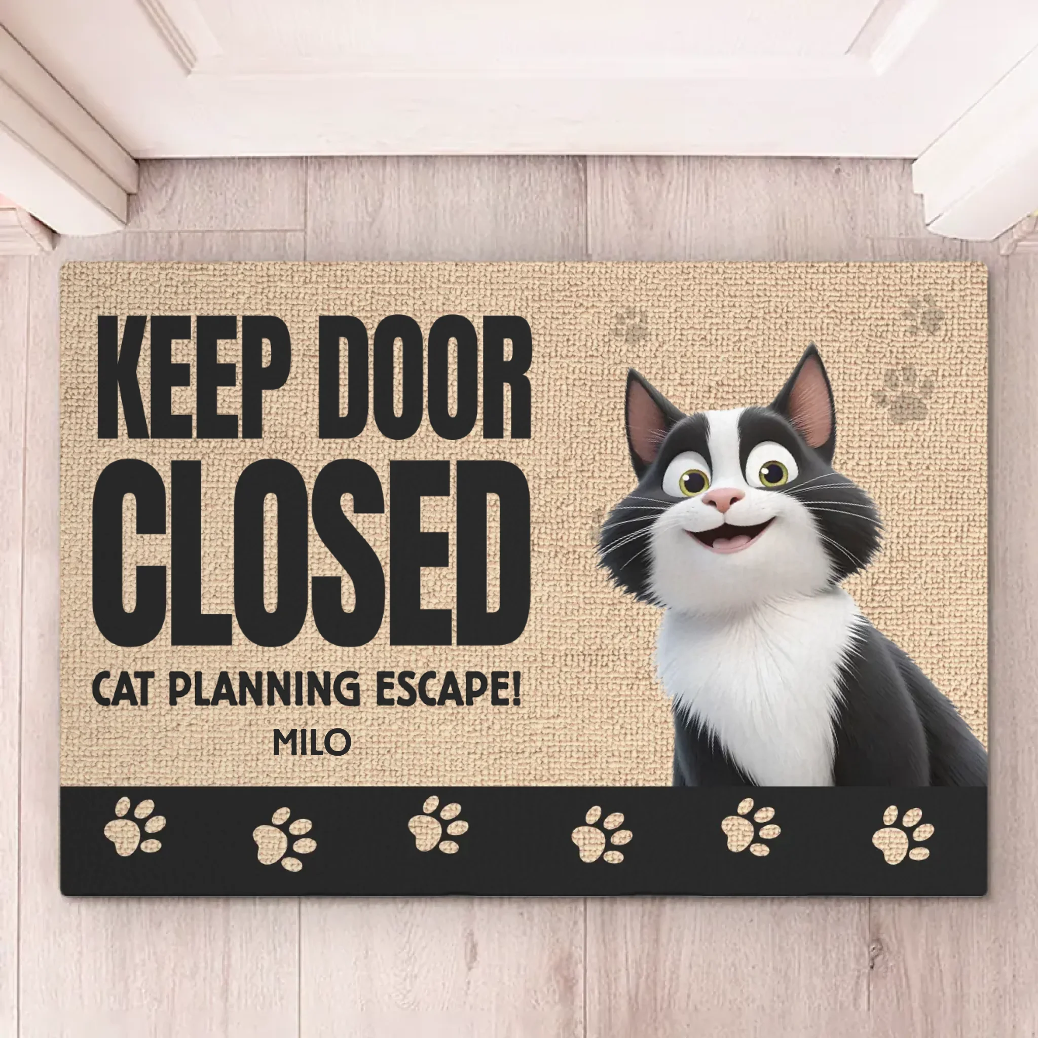 My Heart Belongs To My Furry Friend - Cat Personalized Custom Home Decor Decorative Mat - House Warming Gift For Pet Owners, Pet Lovers