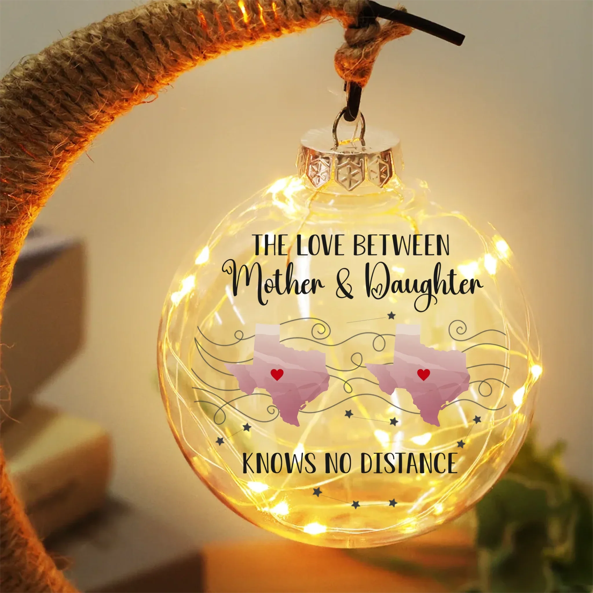 A Mother And Daughter’s Bond Knows No Distance - Family Personalized Custom Moon Lamp Light - Gift For Mom, Daughter