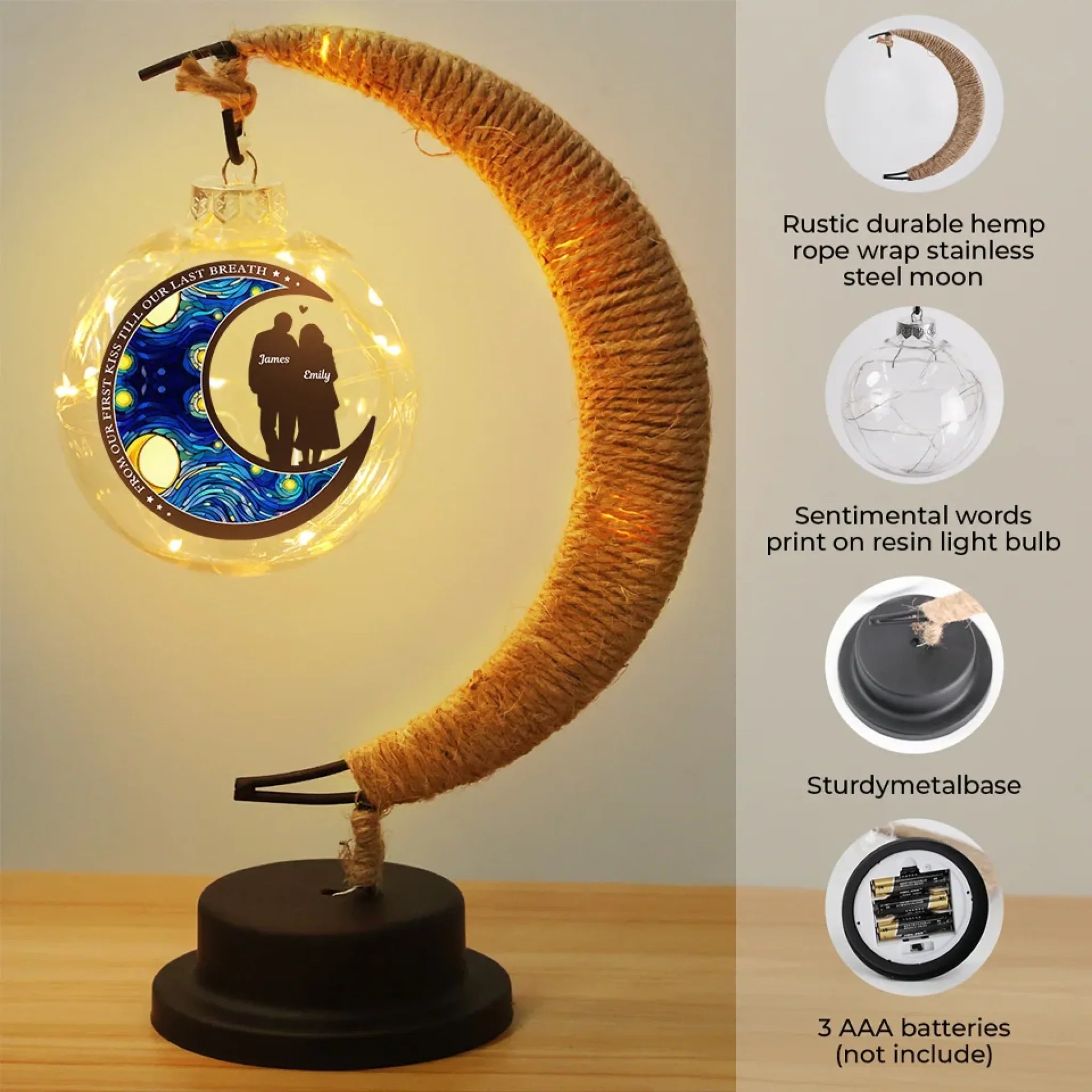 Forever Yours, In This Life And Beyond - Couple Personalized Custom Moon Lamp Light - Gift For Husband Wife, Anniversary
