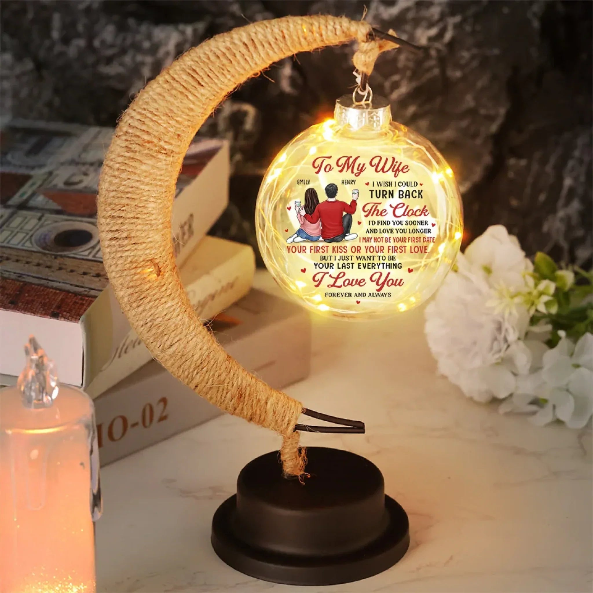 You Are The Love Story I Always Dreamed Of - Couple Personalized Custom Moon Lamp Light - Gift For Husband Wife, Anniversary