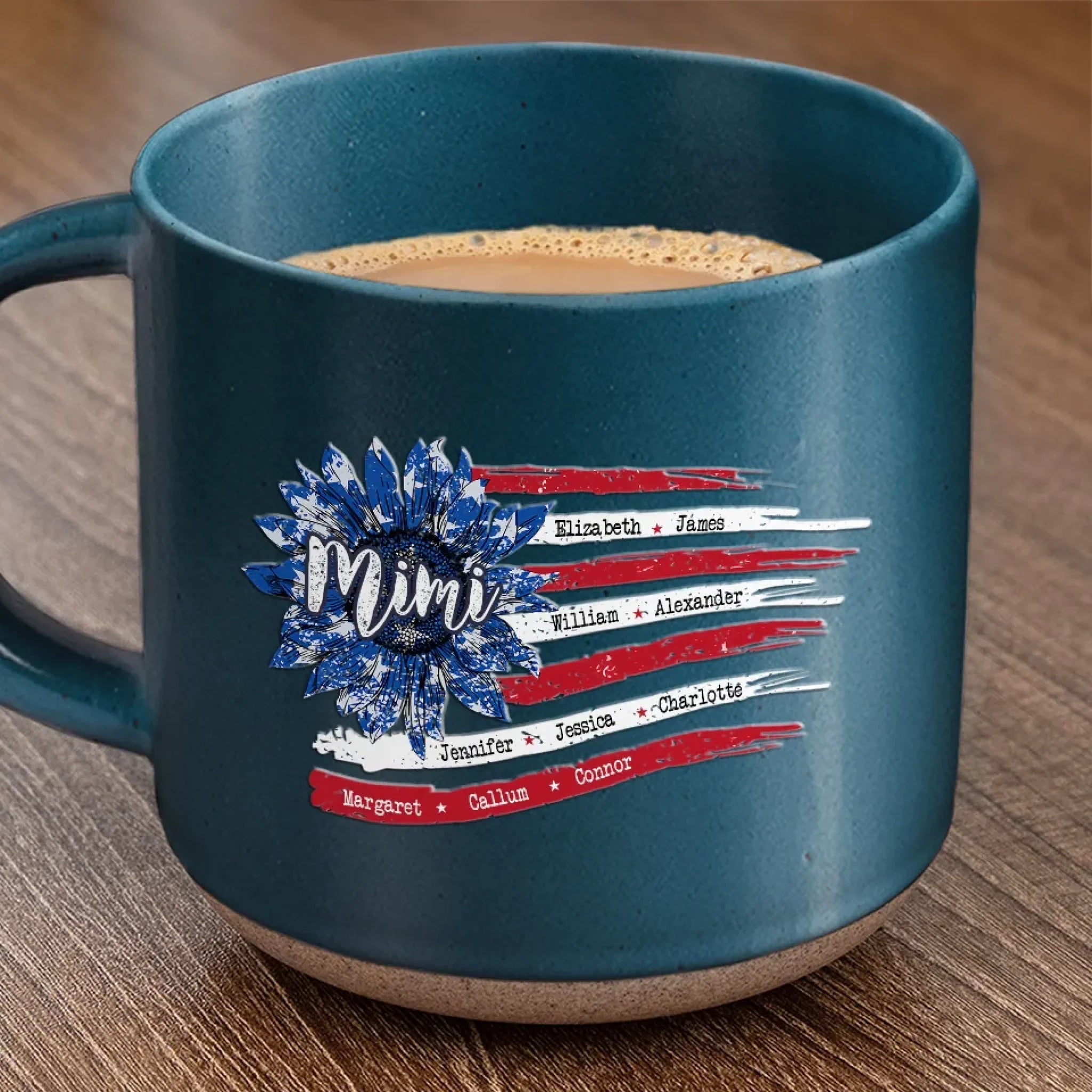 Because Being A Mom And Grandma Deserves A Special Spotlight - Family Personalized Custom Printed Pottery Mug - Gift For Mom, Grandma