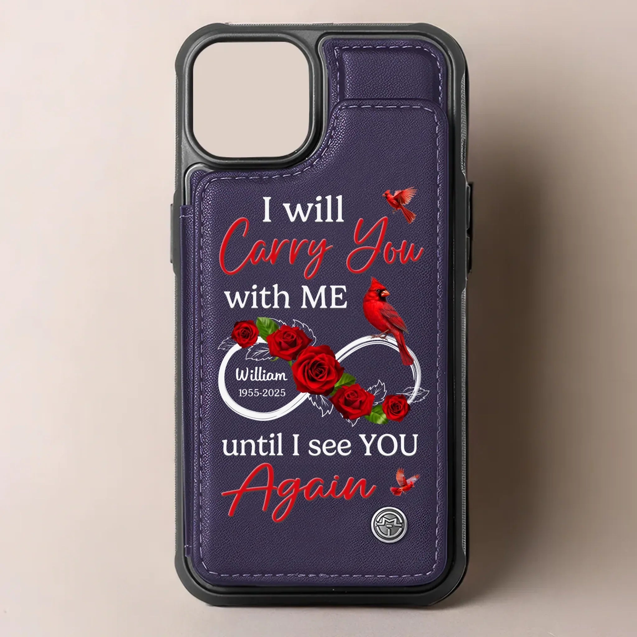 My Heart Carries Your Love - Memorial Personalized Custom Leather Flip Wallet Phone Case - Sympathy Gift For Family Members
