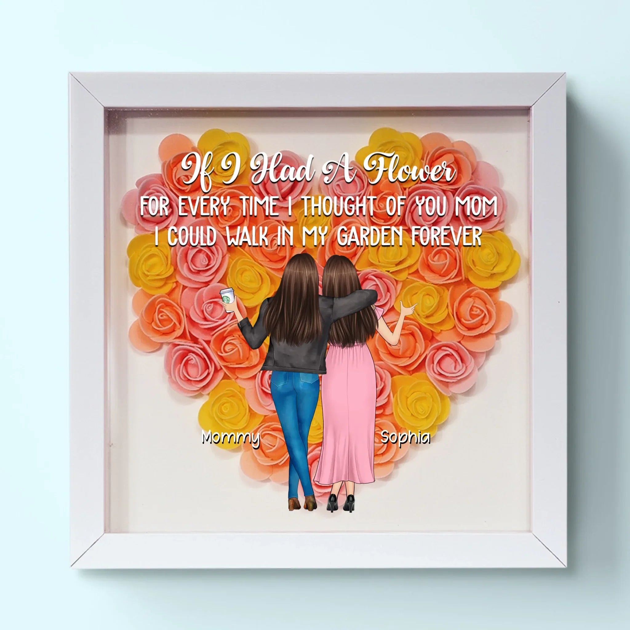 A Family’s Garden Is Richest When Filled With Love - Family Personalized Custom Flower Shadow Box - Mother's Day, Gift For Mom, Grandma