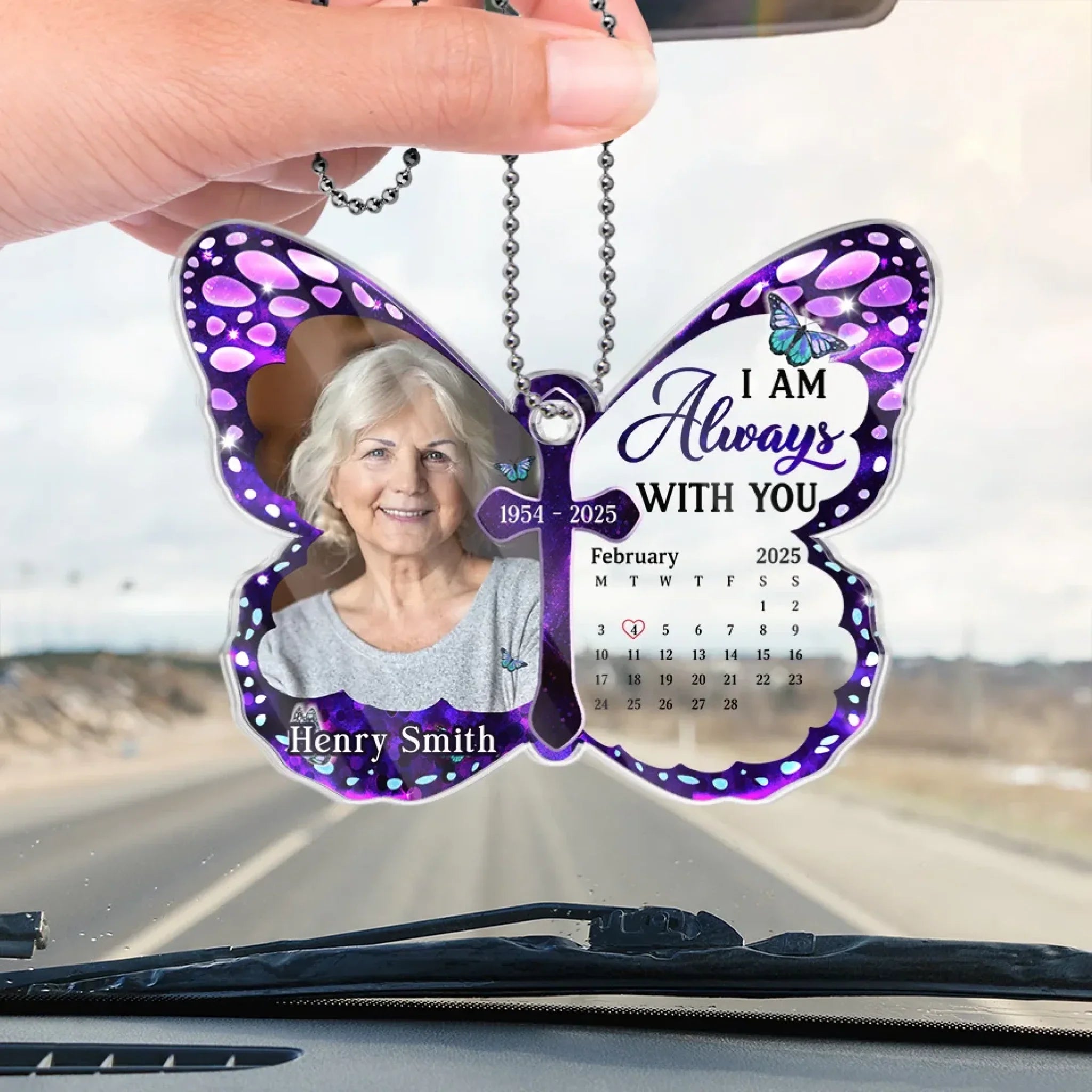 Custom Photo I'm Always With You, In Love And Memory - Memorial Personalized Custom Car Ornament - Acrylic Custom Shaped - Sympathy Gift For Family Members