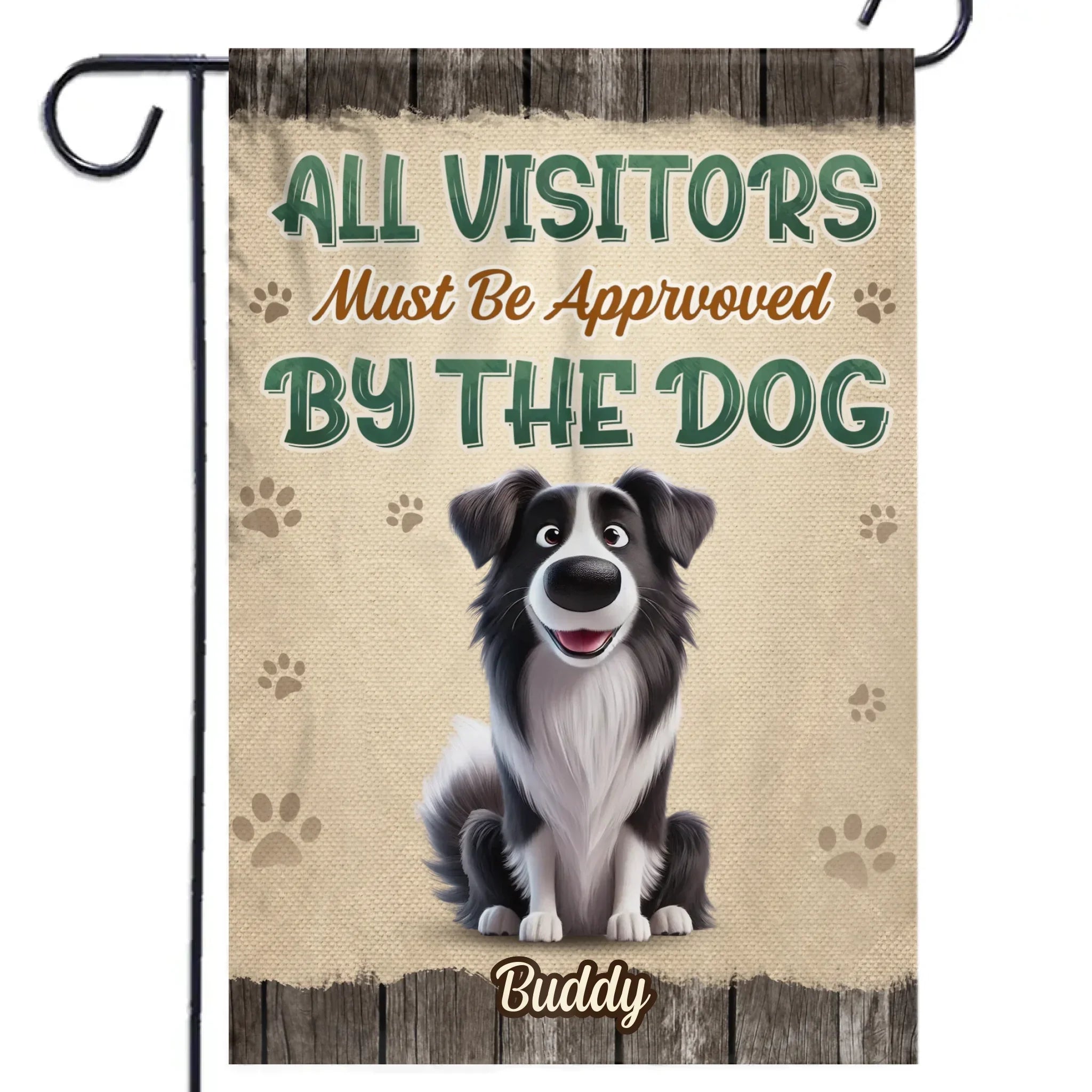 Stamped With A Paw Of Approval - Dog Personalized Custom Flag - Gift For Pet Owners, Pet Lovers