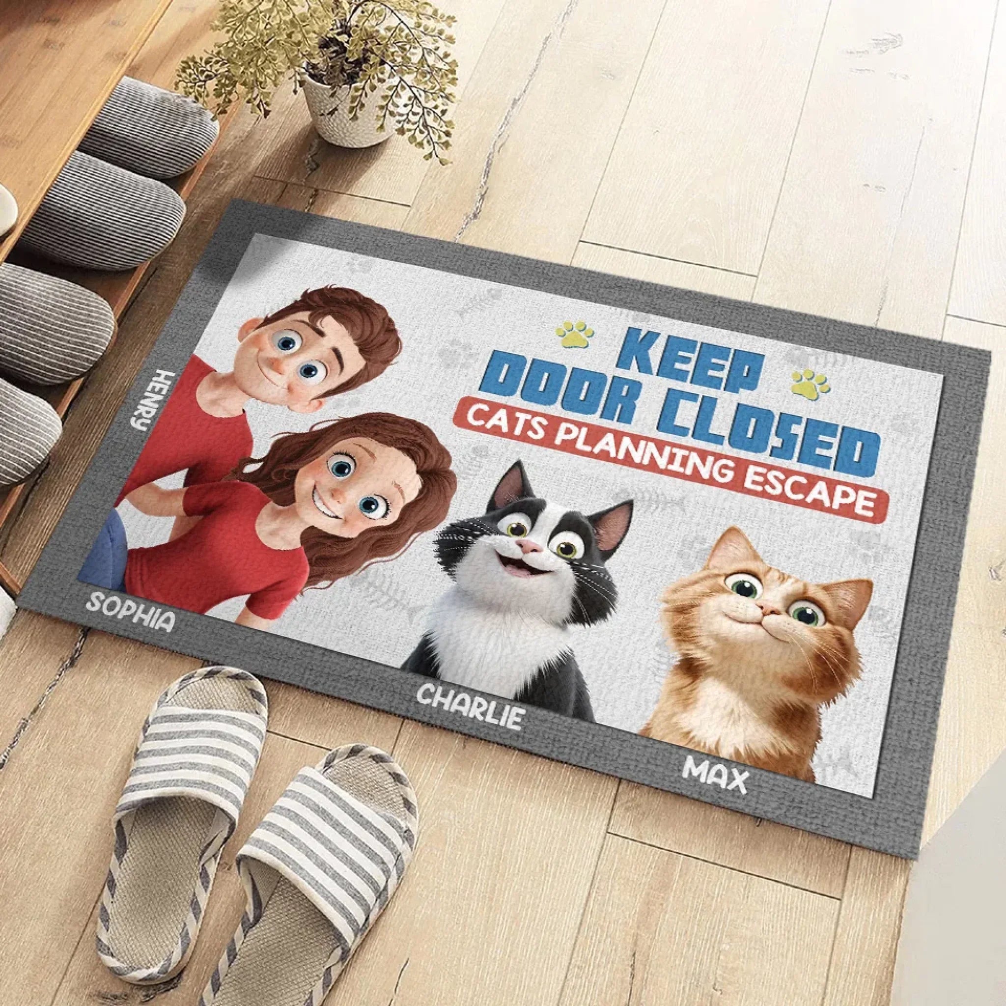 In A World Full Of Chaos, Cats Bring Peace - Cat Personalized Custom Home Decor Decorative Mat - House Warming Gift For Pet Owners, Pet Lovers
