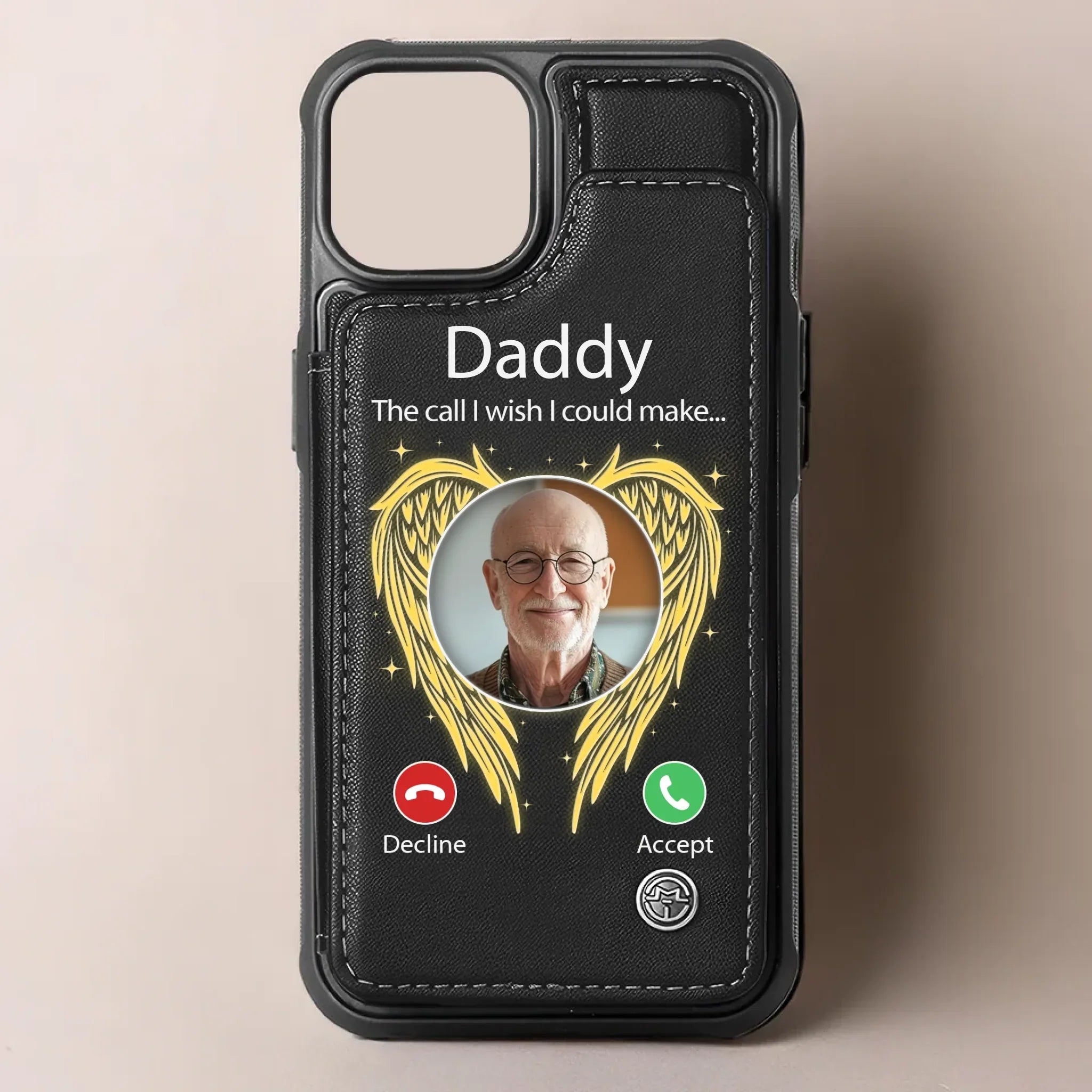 Custom Photo The Call I Wish I Could Make - Memorial Personalized Custom Leather Flip Wallet Phone Case - Sympathy Gift For Family Members
