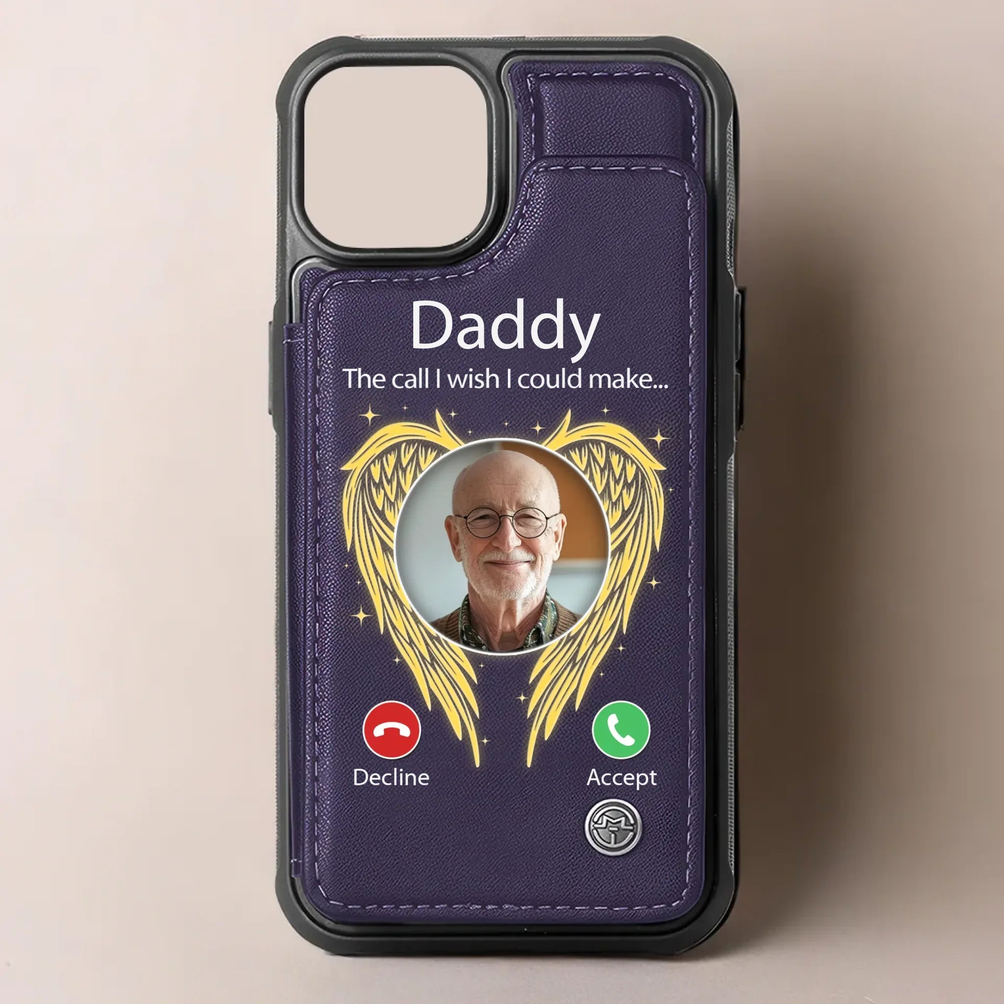 Custom Photo The Call I Wish I Could Make - Memorial Personalized Custom Leather Flip Wallet Phone Case - Sympathy Gift For Family Members
