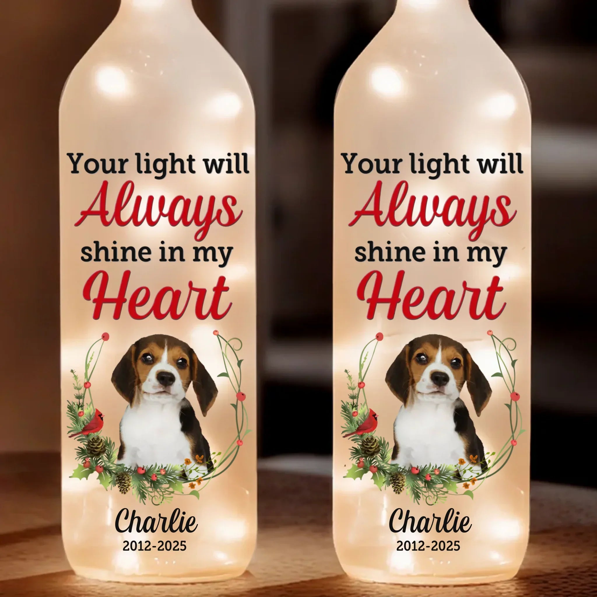 Custom Photo A Loyal Friend, A Love So Pure - Memorial Personalized Custom Bottle Lamp - Sympathy Gift For Pet Owners, Pet Lovers
