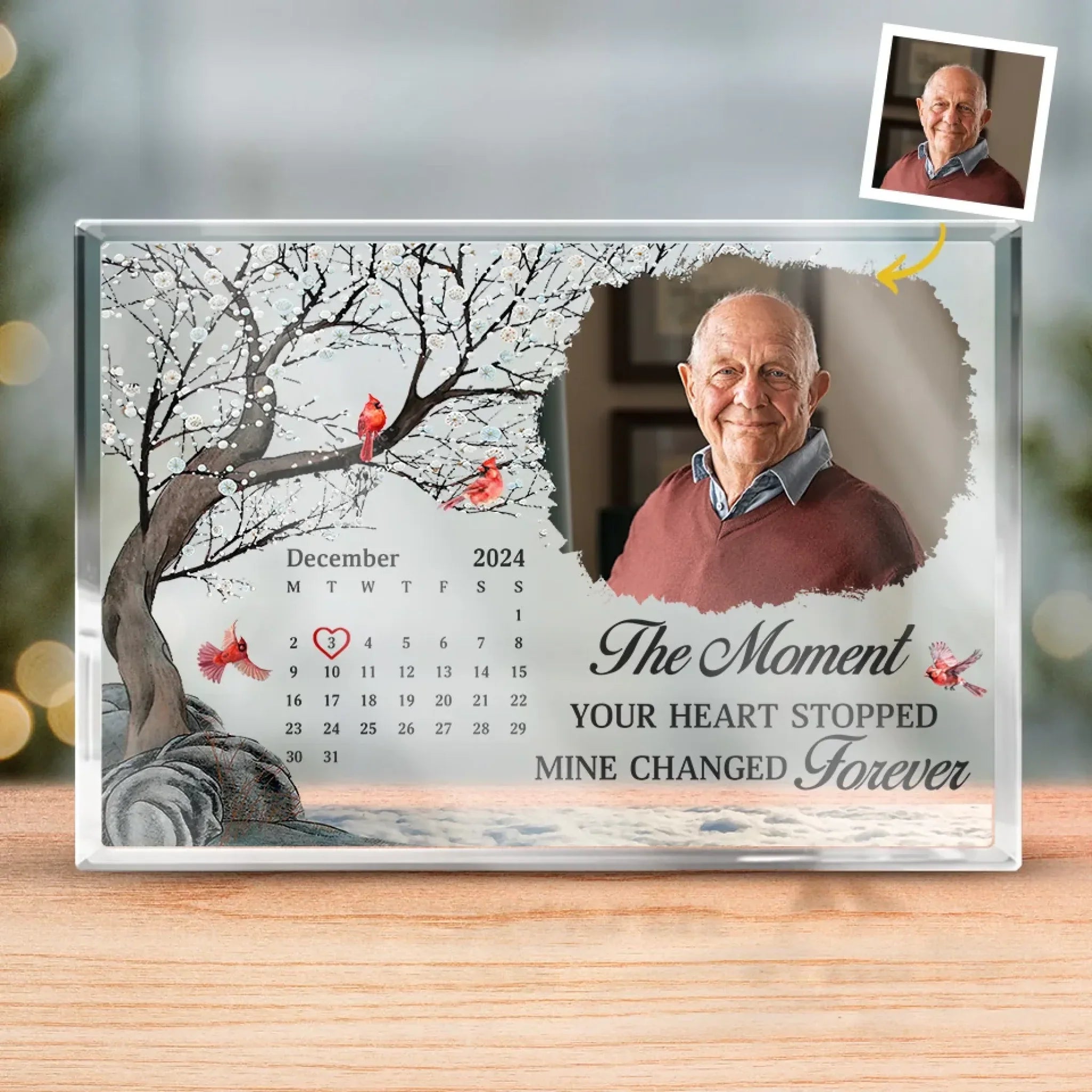 Custom Photo One Day, We’ll Meet Again In His Light - Memorial Personalized Custom Rectangle Shaped Acrylic Plaque - Sympathy Gift For Family Members