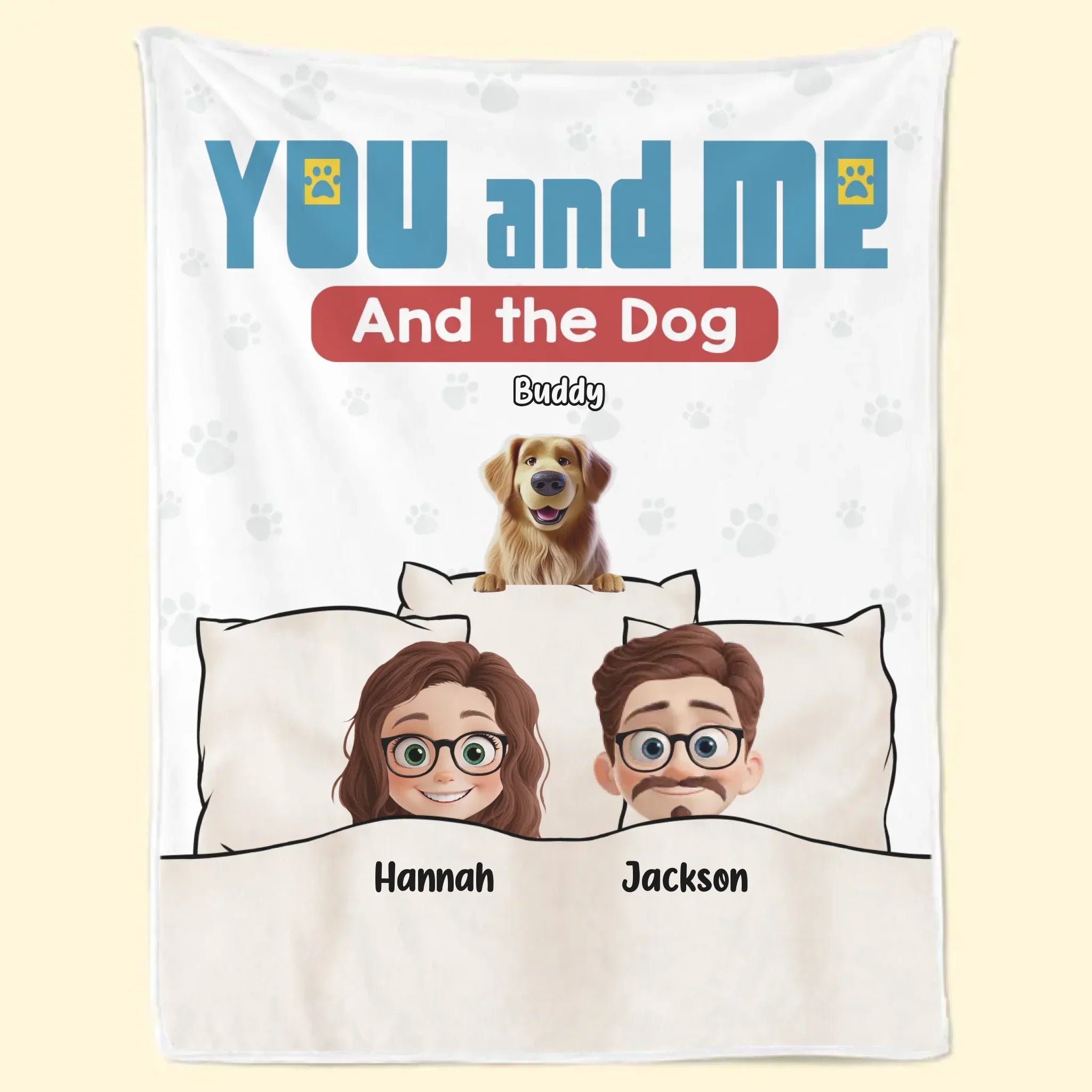 Just Us And The Paws We Love - Dog Personalized Custom Blanket - Gift For Pet Owners, Pet Lovers
