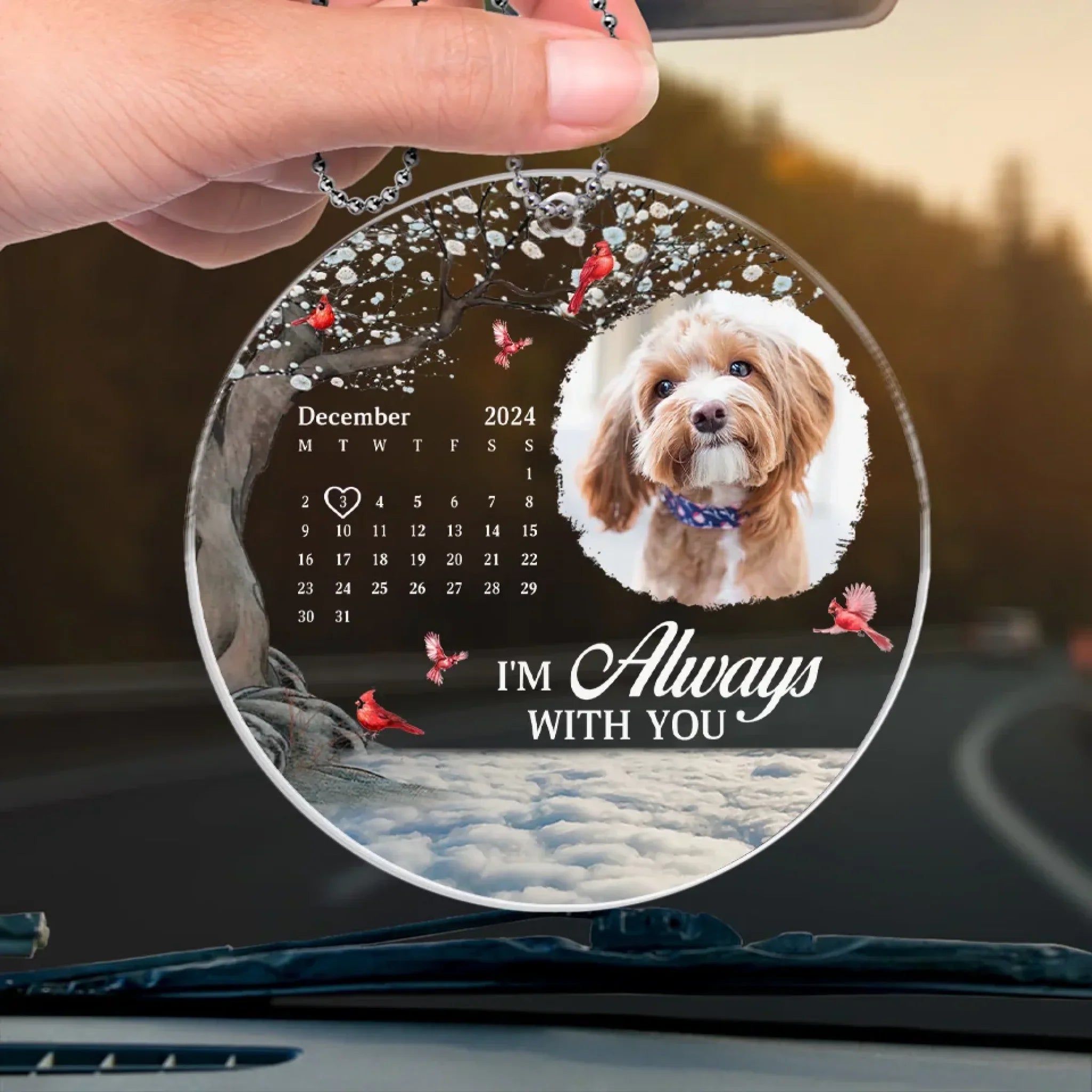 Custom Photo Best Friend Is Never Forgotten - Memorial Personalized Custom Car Ornament - Acrylic Custom Shaped - Sympathy Gift For Pet Owners, Pet Lovers