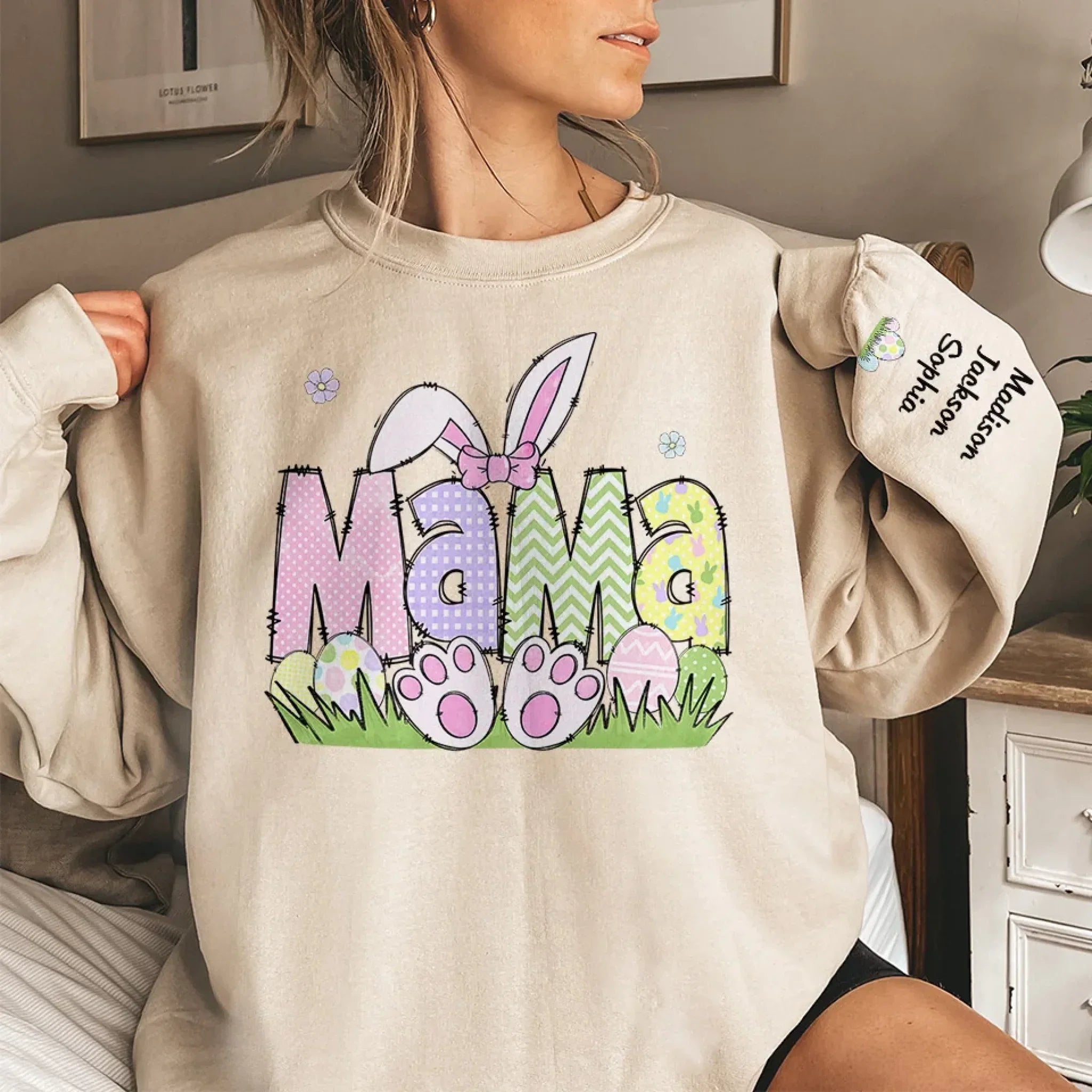 Grandma’s Love Is My Strength - Family Personalized Custom Unisex Sweatshirt, Hoodie With Design On Sleeve - Gift For Mom, Grandma