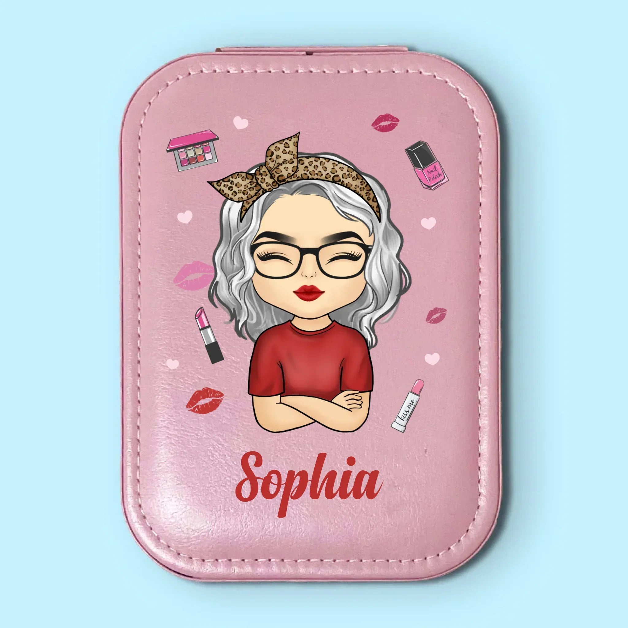 Radiate Confidence, Kindness, And Joy - Family Personalized Custom Jewelry Box LED Makeup - Gift For Yourself, Best Friends, Siblings, Family Members