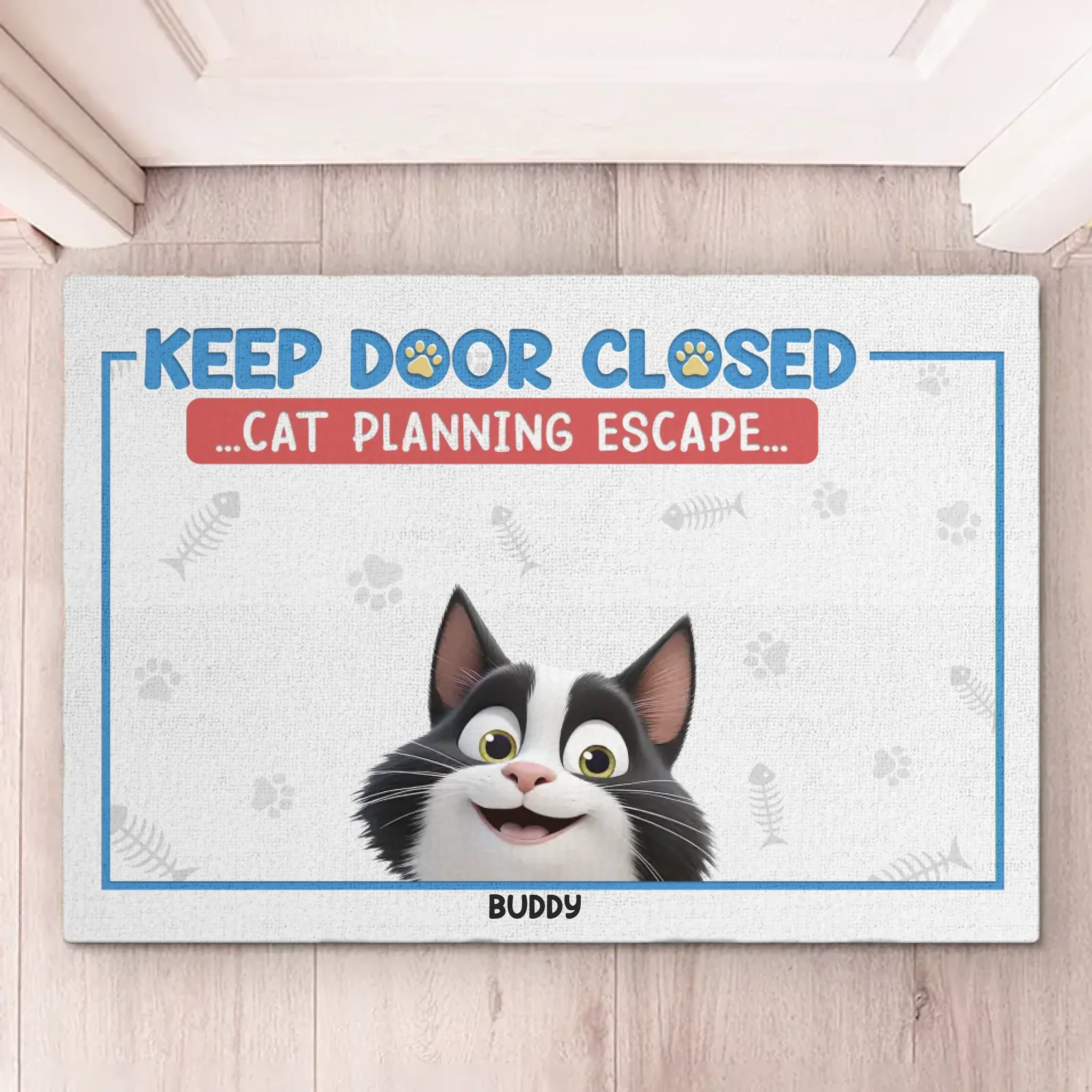 Keep Door Closed, Cat Thinks It’s A Secret Mission		 - Cat Personalized Custom Home Decor Decorative Mat - House Warming Gift For Pet Owners, Pet Lovers