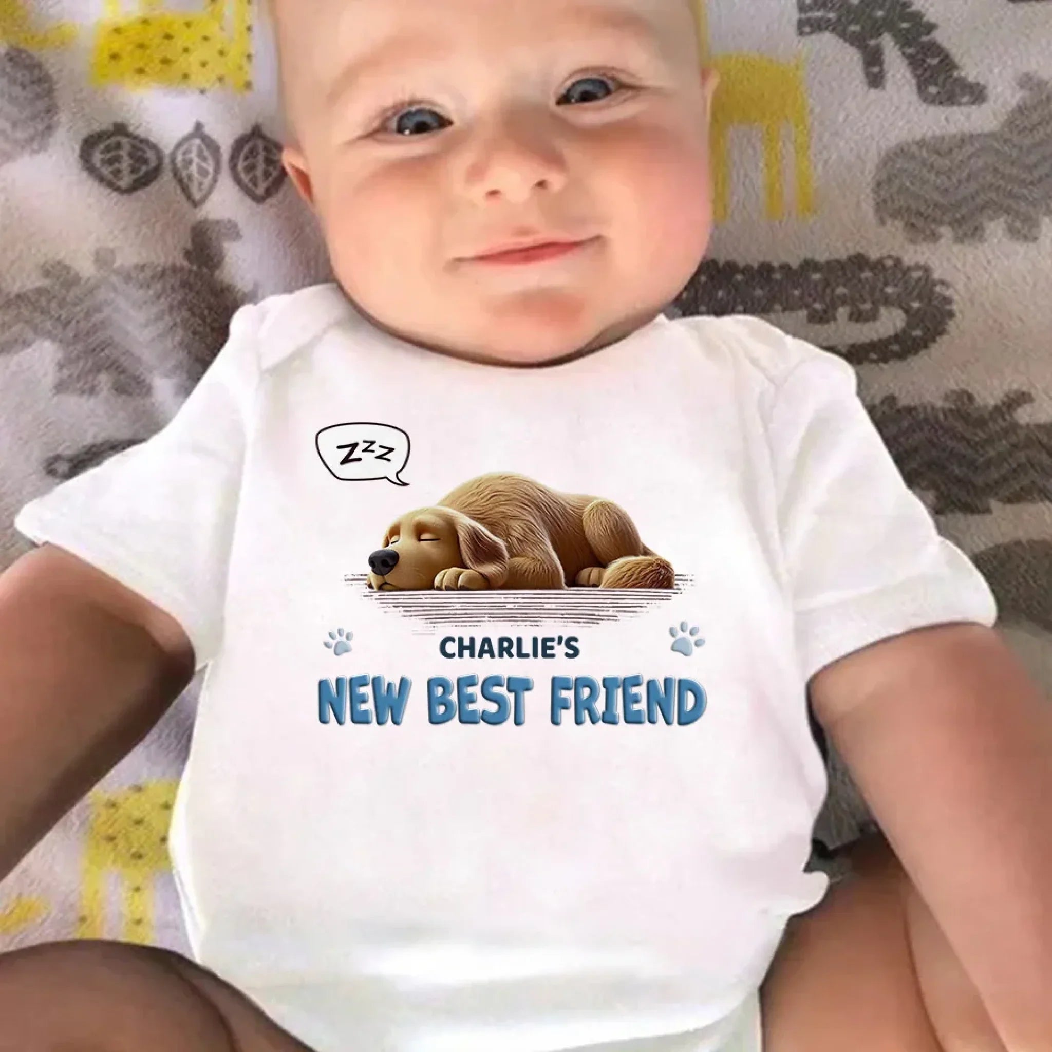 My New Best Friend - Dog Personalized Custom Baby Onesie - Baby Shower Gift, Gift For Pet Owners, Pet Lovers