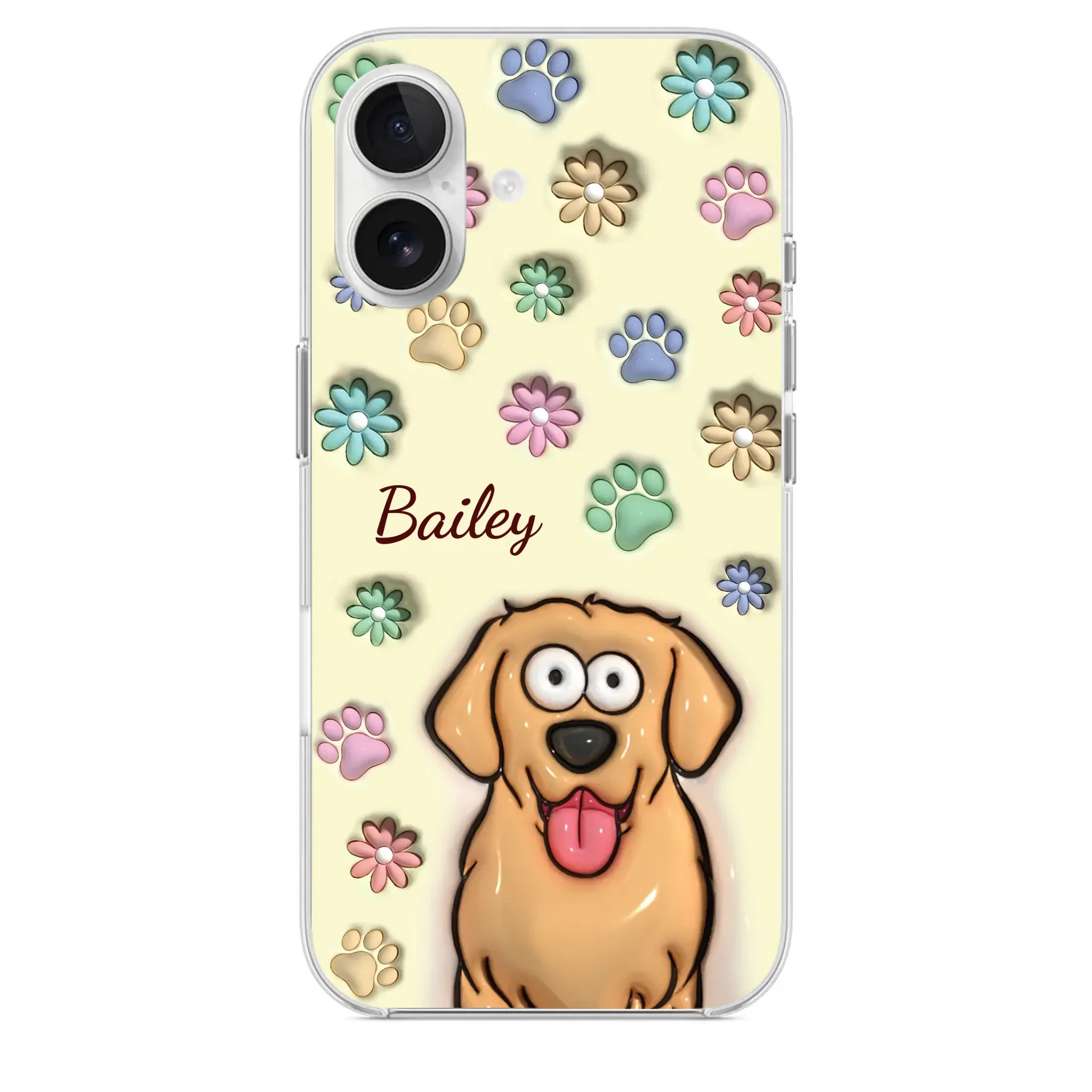 My Pet’s Happiness Is My Daily Mission - Dog & Cat Personalized Custom 3D Inflated Effect Printed Clear Phone Case - Gift For Pet Owners, Pet Lovers