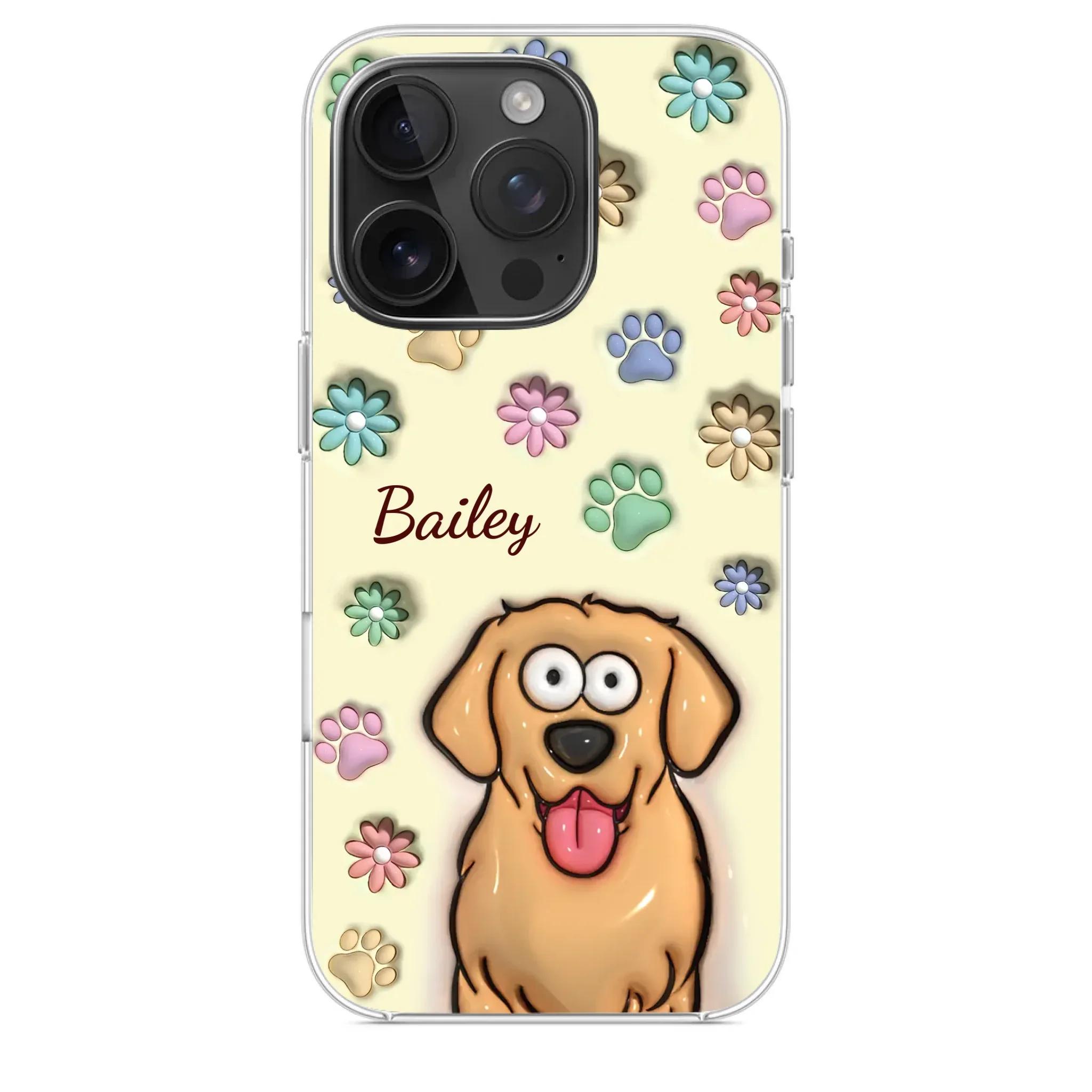 My Pet’s Happiness Is My Daily Mission - Dog & Cat Personalized Custom 3D Inflated Effect Printed Clear Phone Case - Gift For Pet Owners, Pet Lovers