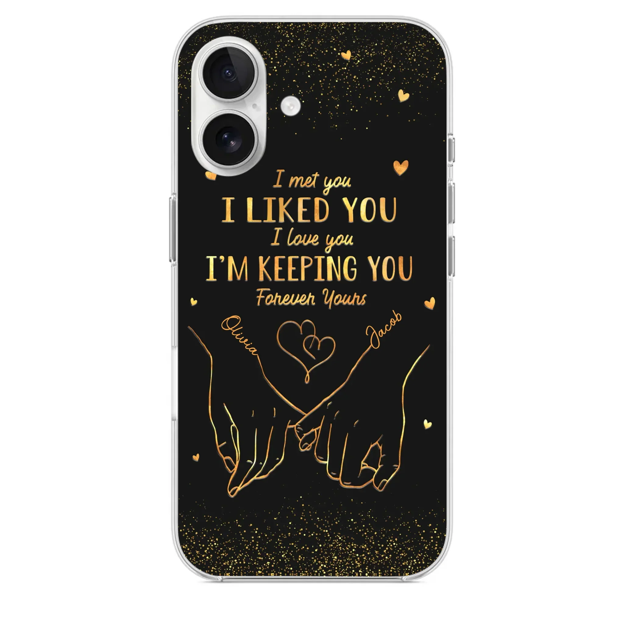 Your Hand Fits Perfectly In Mine - Couple Personalized Custom Clear Phone Case - Gift For Husband Wife, Anniversary