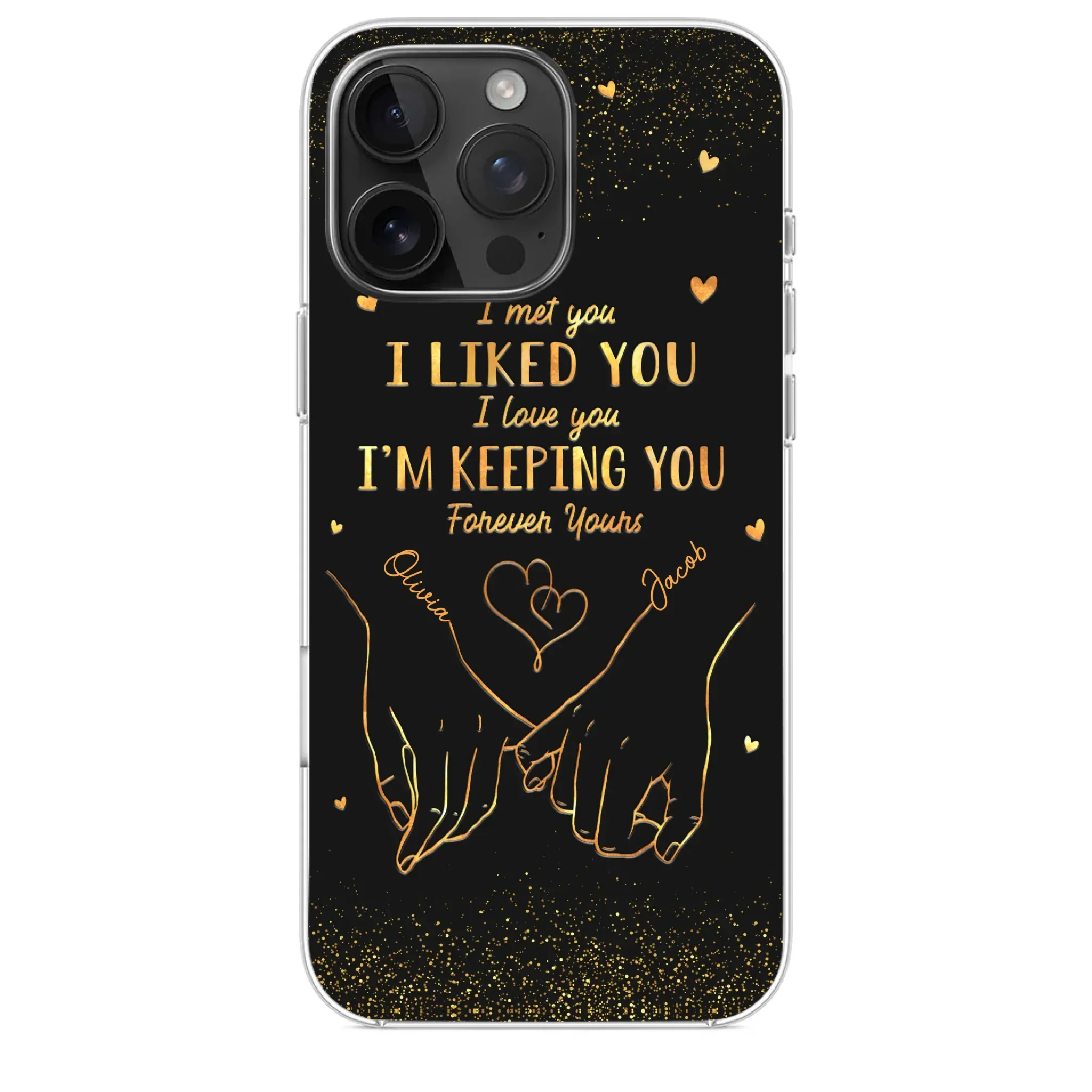 Your Hand Fits Perfectly In Mine - Couple Personalized Custom Clear Phone Case - Gift For Husband Wife, Anniversary