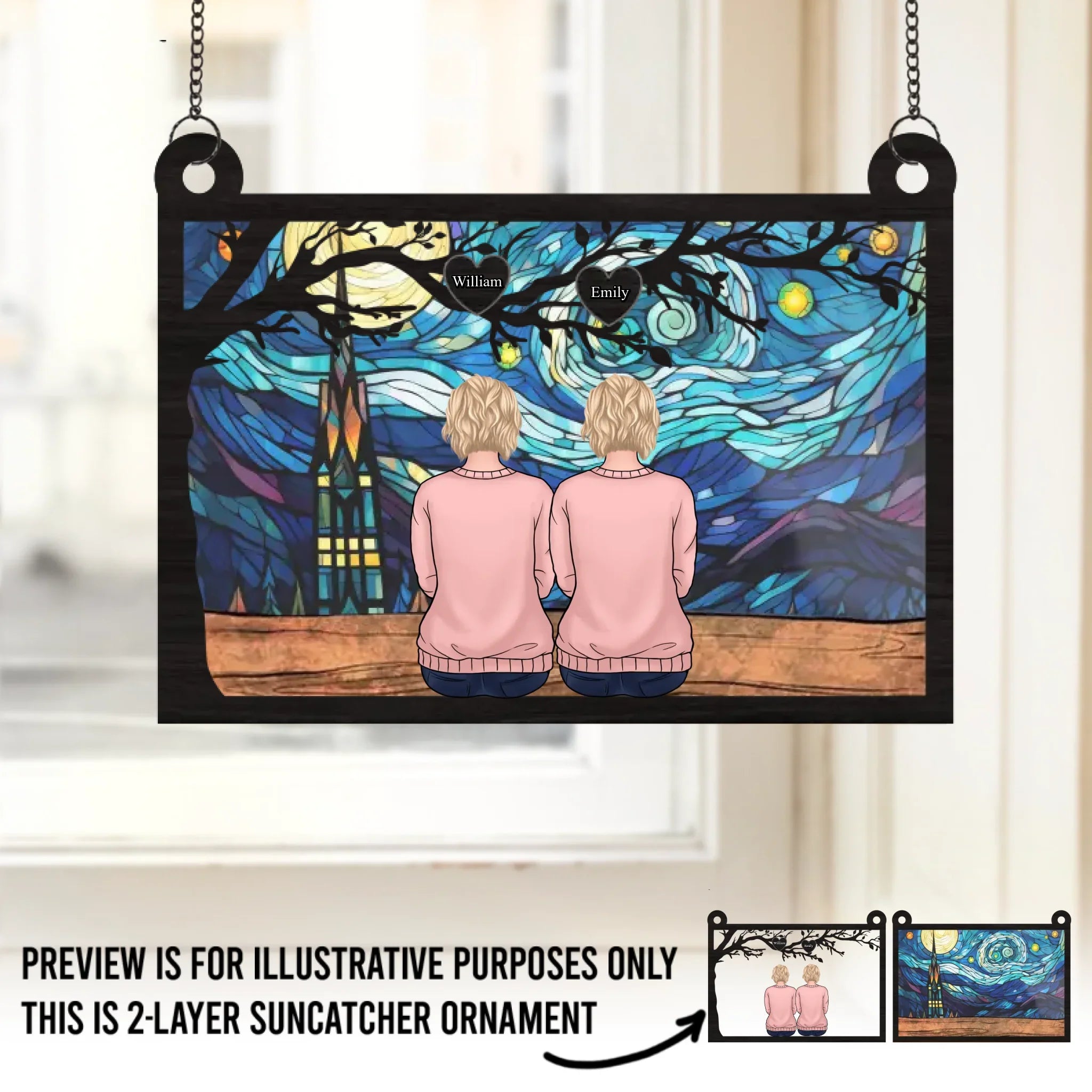 The Family Is One Of Nature's Masterpieces - Family Personalized Window Hanging Suncatcher - Gift For Family Members