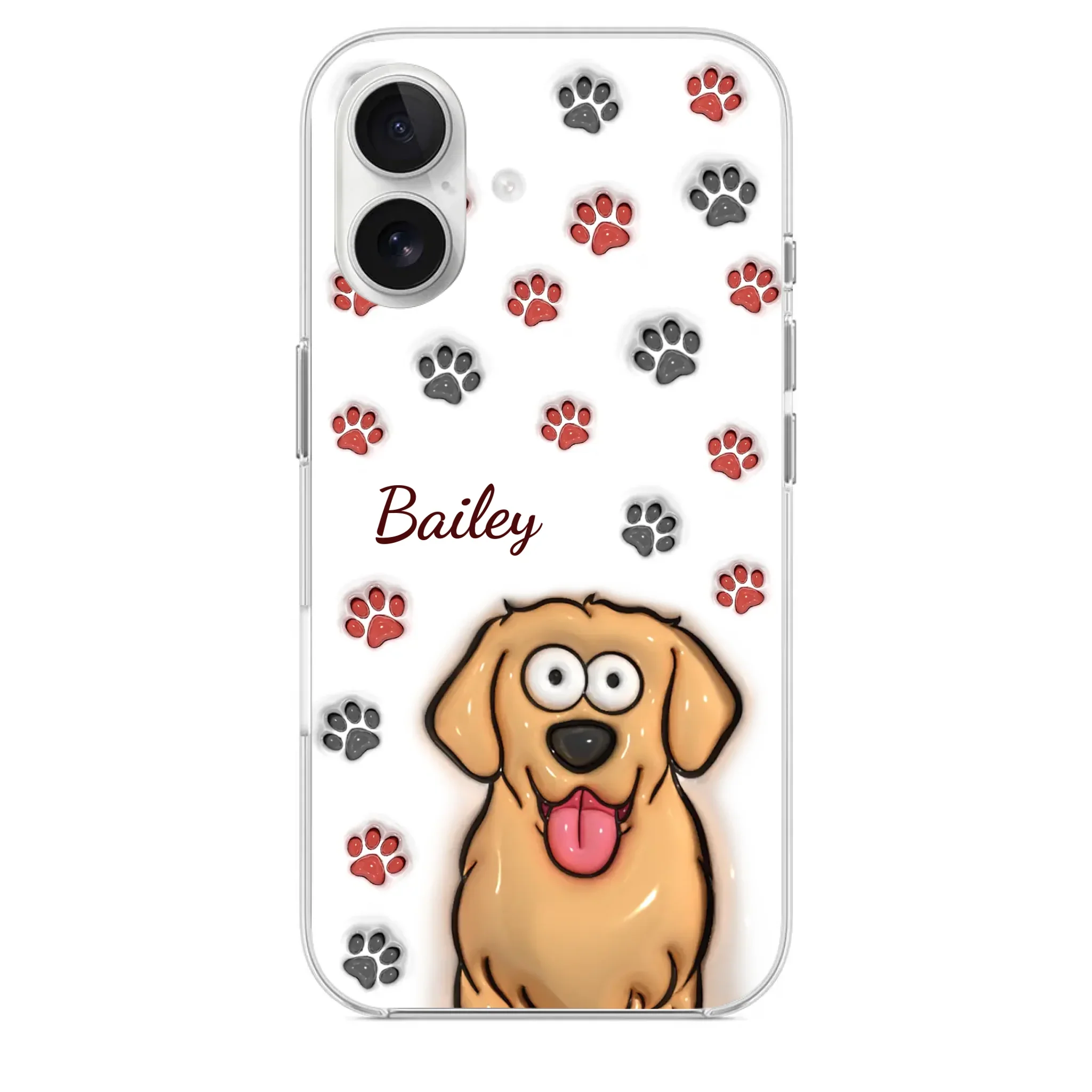 Paws And Enjoy Life - Dog & Cat Personalized Custom 3D Inflated Effect Printed Clear Phone Case - Gift For Pet Owners, Pet Lovers