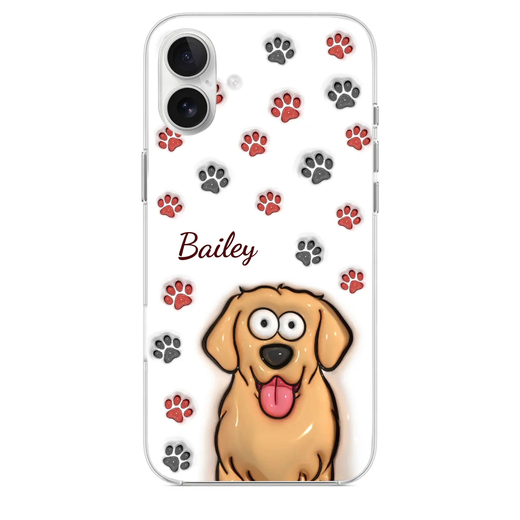 Paws And Enjoy Life - Dog & Cat Personalized Custom 3D Inflated Effect Printed Clear Phone Case - Gift For Pet Owners, Pet Lovers