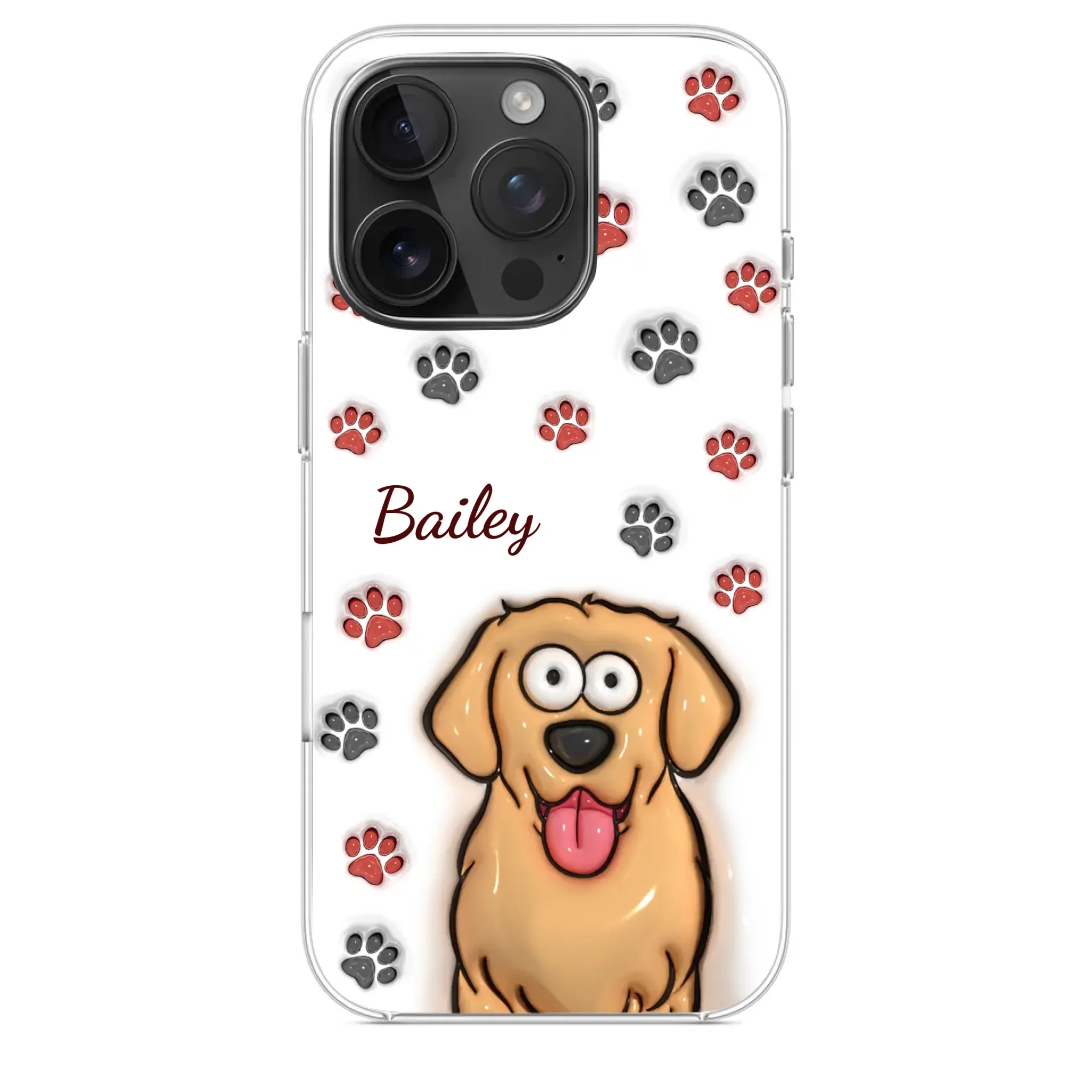 Paws And Enjoy Life - Dog & Cat Personalized Custom 3D Inflated Effect Printed Clear Phone Case - Gift For Pet Owners, Pet Lovers