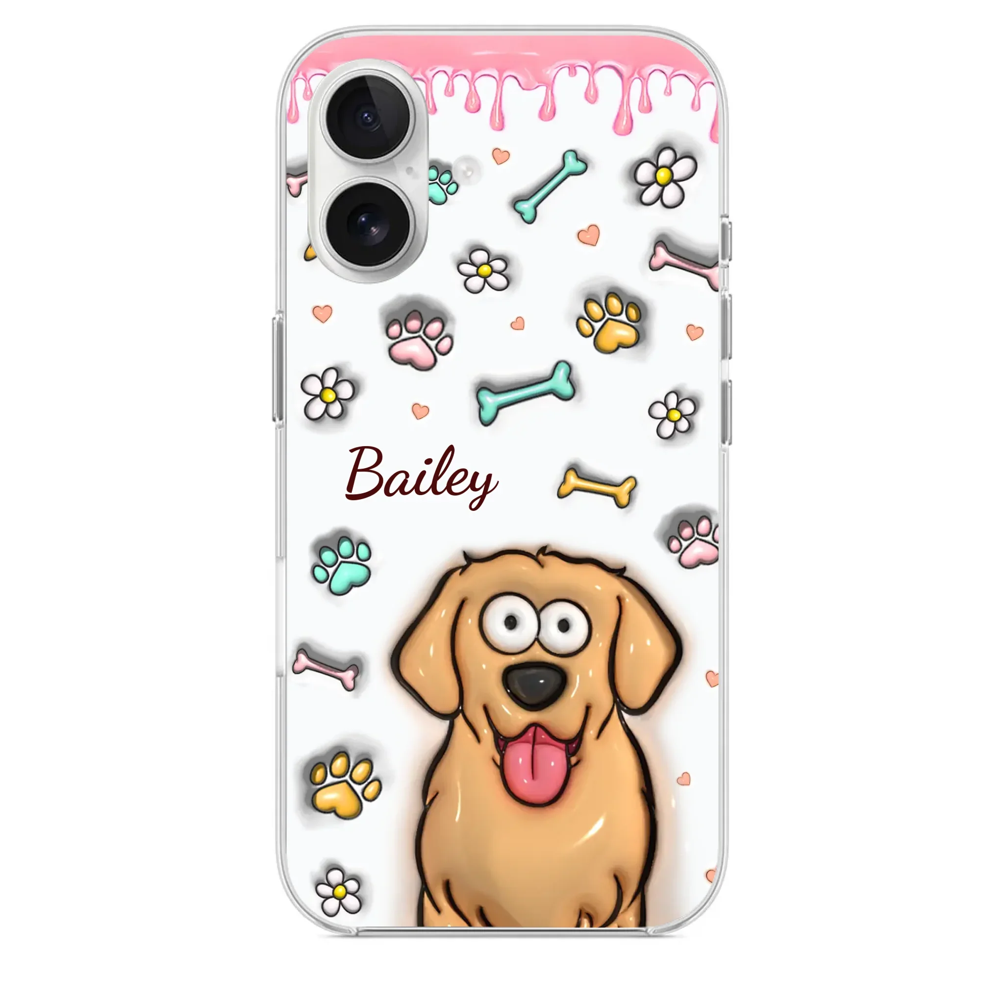 A Pet Mom’s Heart Is A Mosaic Of Paw Prints - Dog & Cat Personalized Custom 3D Inflated Effect Printed Clear Phone Case - Gift For Pet Owners, Pet Lovers