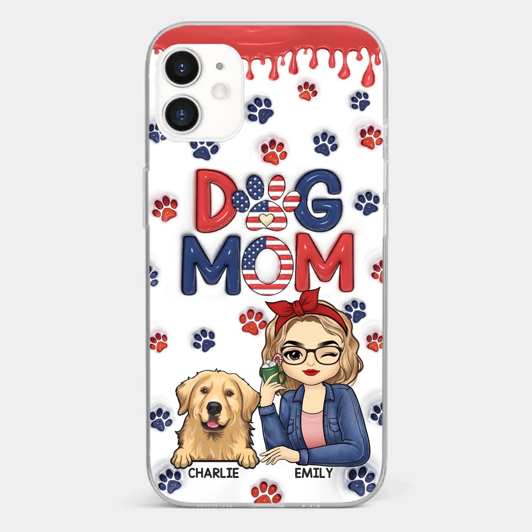 Cuddling With My Furry Happiness - Dog & Cat Personalized Custom 3D Inflated Effect Printed Clear Phone Case - Gift For Pet Owners, Pet Lovers