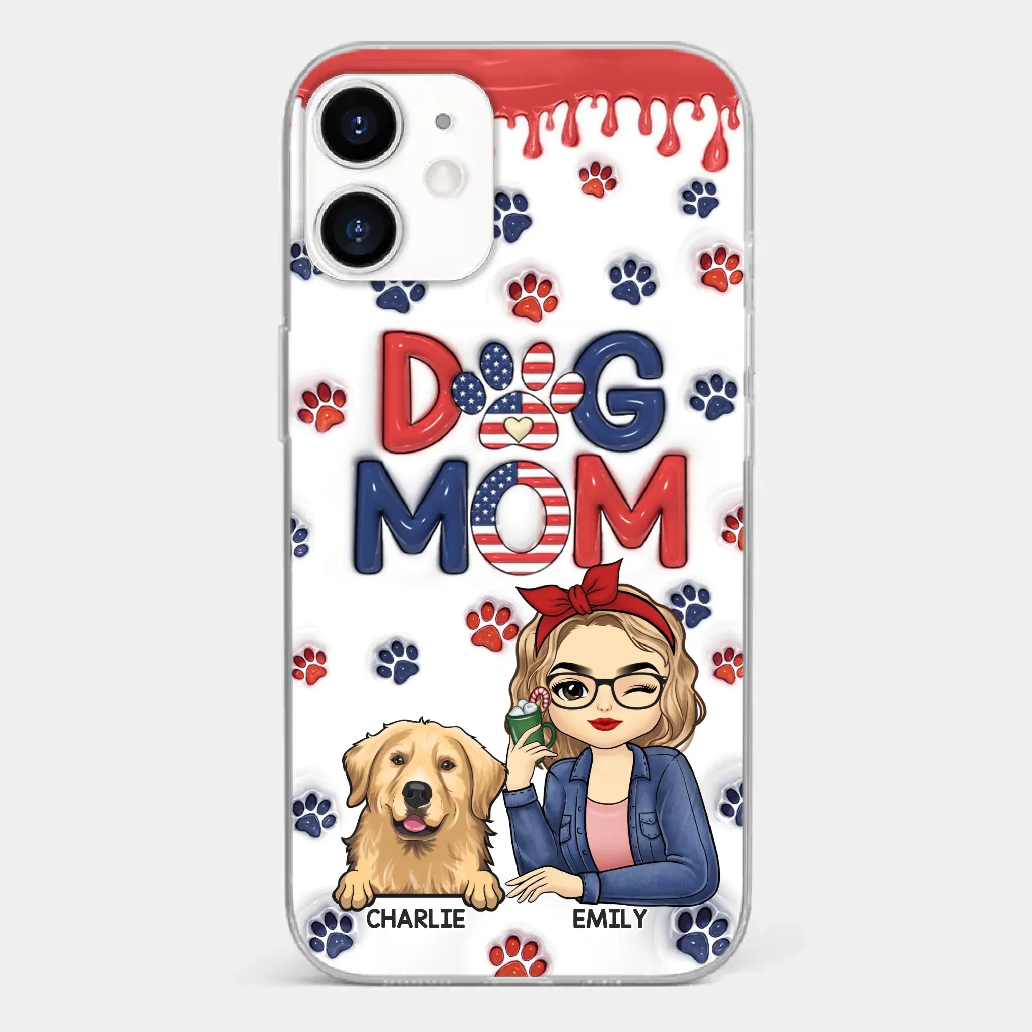 Cuddling With My Furry Happiness - Dog & Cat Personalized Custom 3D Inflated Effect Printed Clear Phone Case - Gift For Pet Owners, Pet Lovers